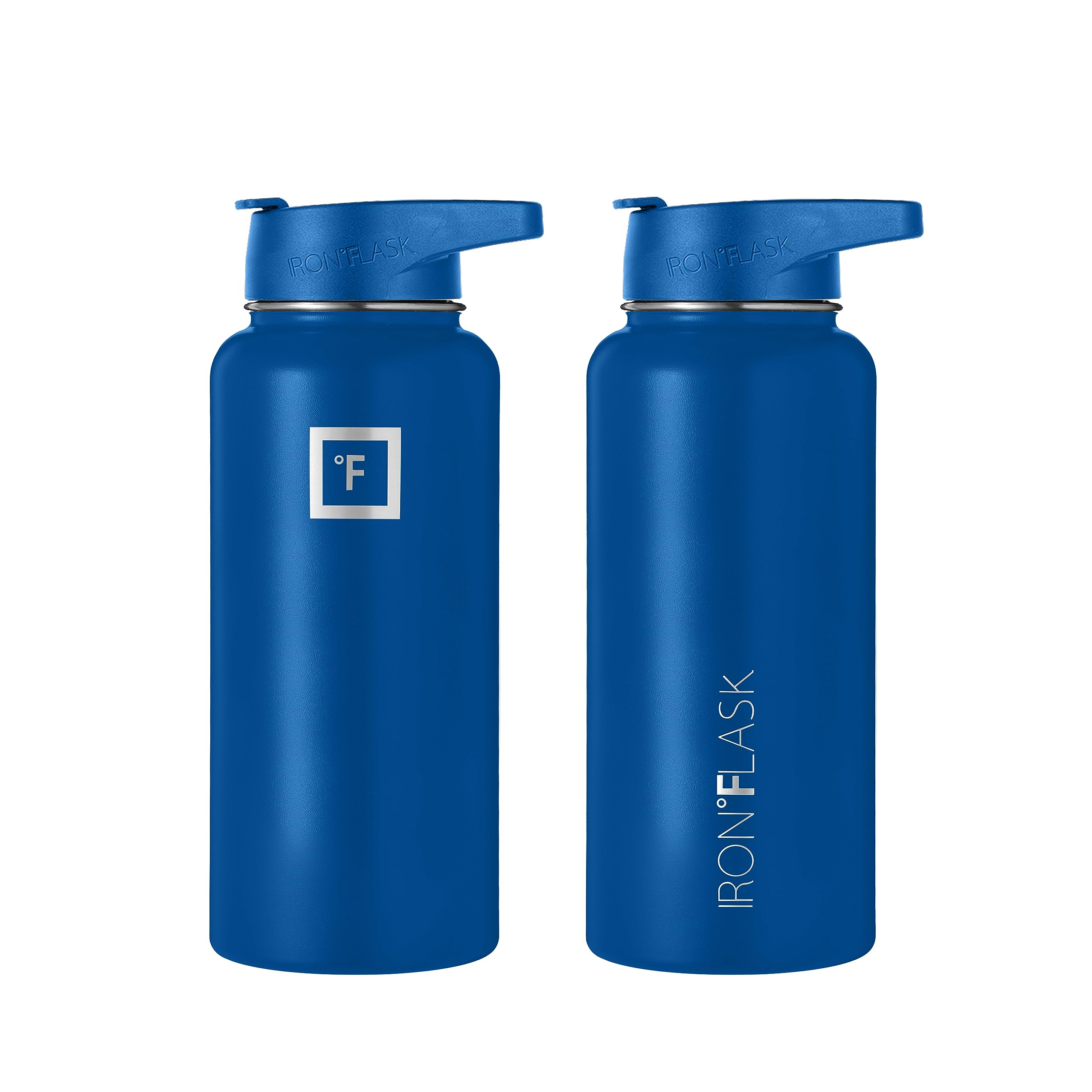 IRON Â°FLASK Sports Water Bottle - 32 Oz 3 Lids (Straw Lid), Leak Proof - Stainless Steel Gym & Sport Bottles for Men, Women & Kids - Double Walled, Insulated Thermos, Metal Canteen