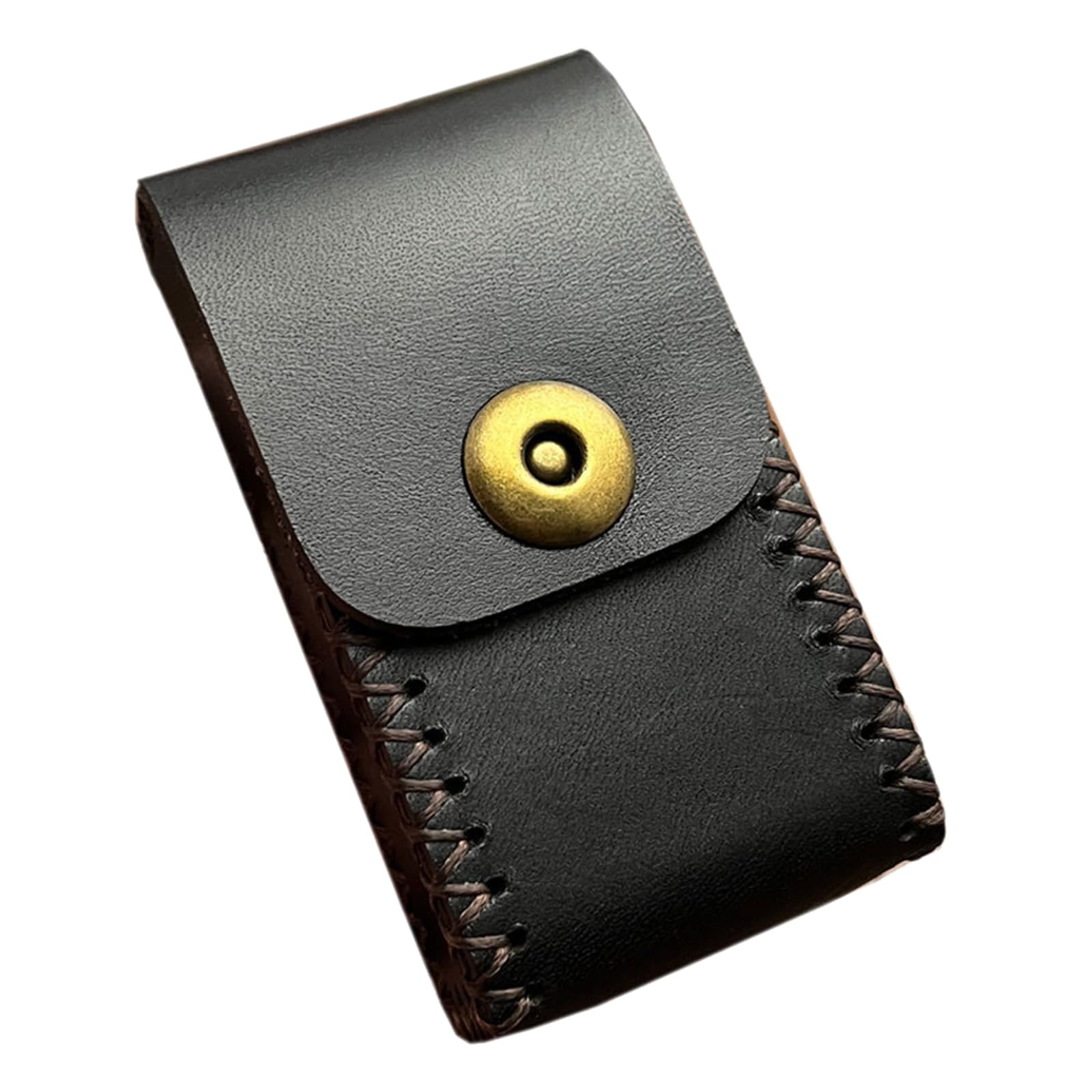 Lorxilar Leather Cigarette Case Portable for Hold 10 Cigarettes, One-Hand Operate Cigarette Box for Men Women,One Size,Black