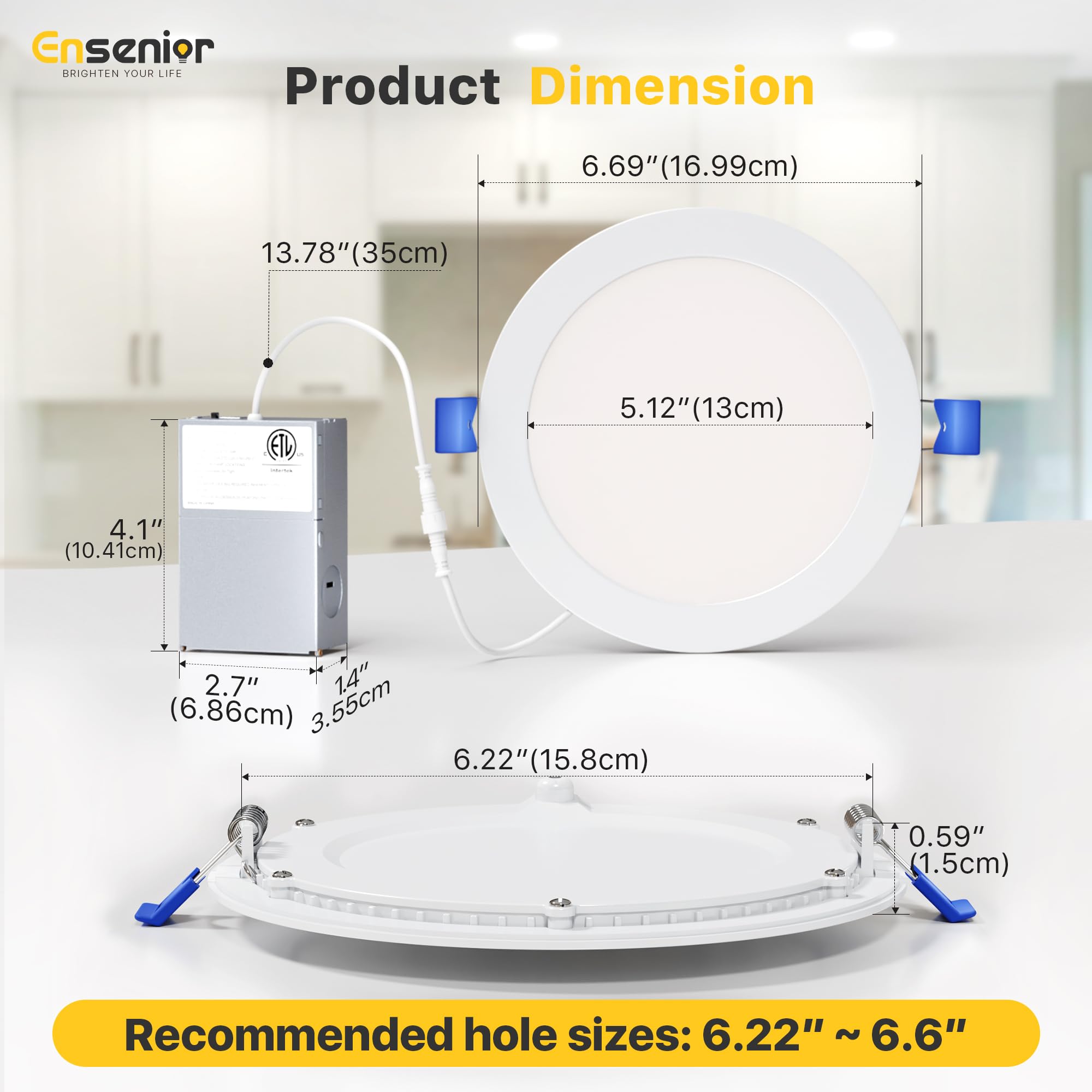 Ensenior LED Recessed Lights - 12 Pack -8