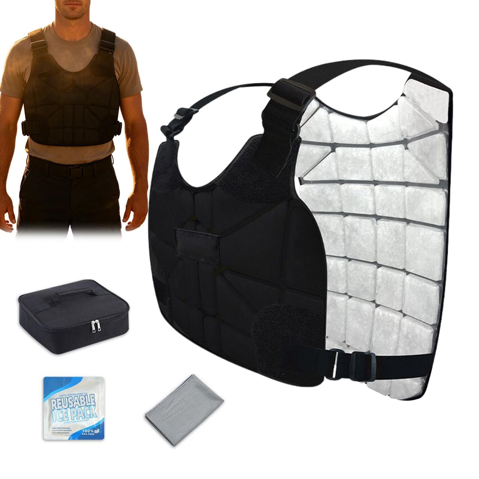 Chłodząca Kamizelka dla Mężczyzn Bezrękawowa Kurtka | Kamizelki chłodzące na ciało do Biegania, Pieszych Wędrówek, Biwakowania, Uprawiania Sportu, Spacerów, Pracy, Prac