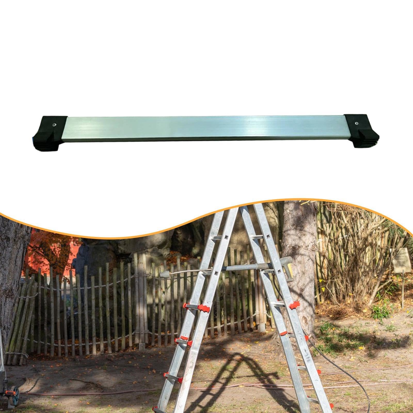 F Fityle Escalera telescópica de aleación de aluminio con barra de equilibrio, universal, con estabilidad mejorada, para techo, interior y hogar, 100cm