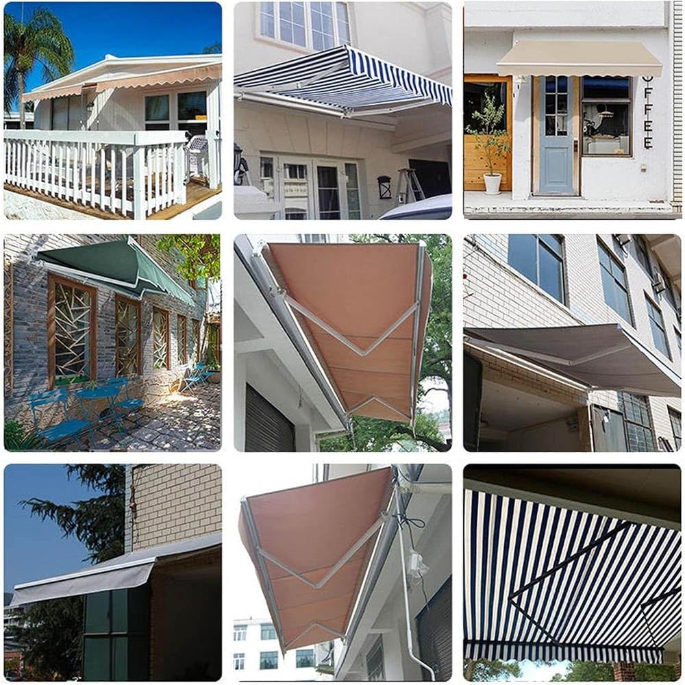 Tessuto di ricambio retrattile per patio, tessuto di ricambio per sole e riparo, tessuto impermeabile per finestre e porte, tettoie esterne (Bury 7 x 4 m)