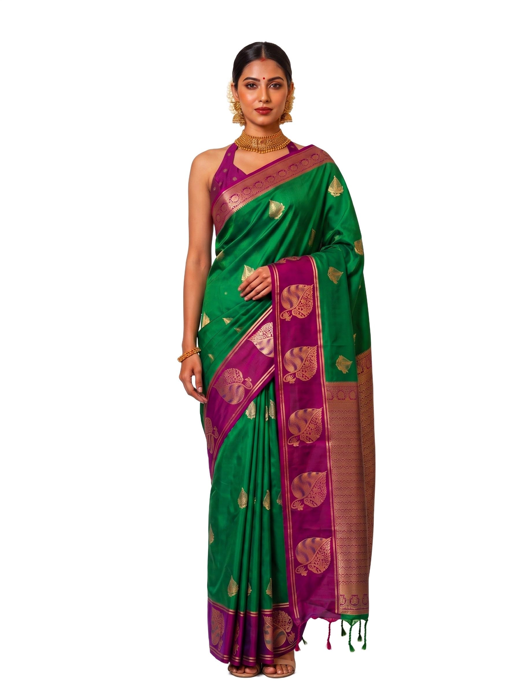 Women's Rama Art Silk Kanjivaram Saree (Unstitched Blouse) | Zari Woven | 6.2 Mtrs-image-19