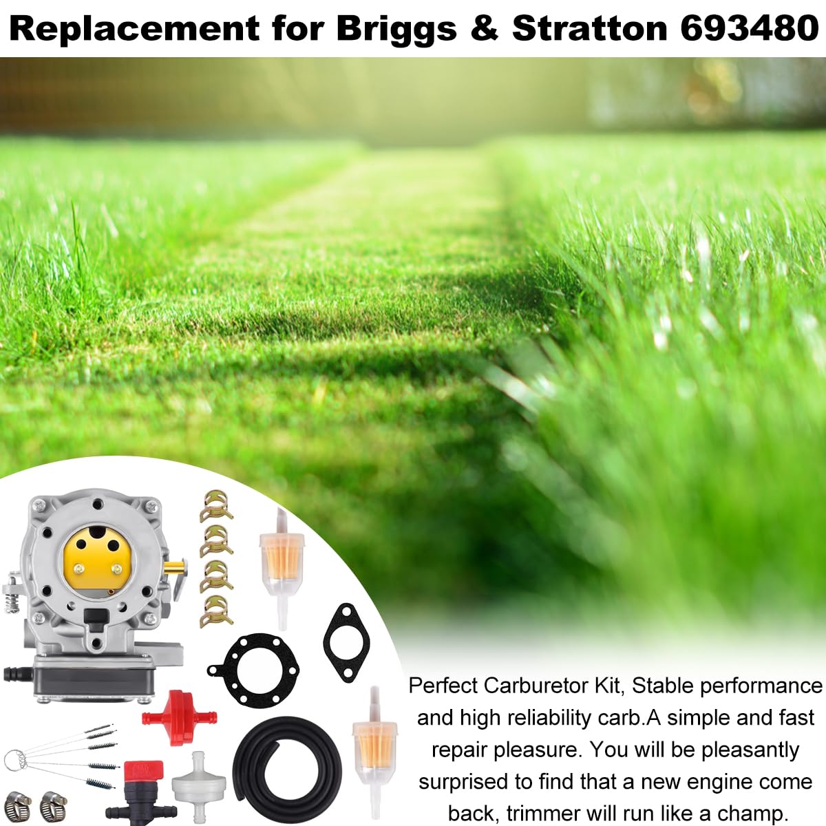 693480 Vergaser ist geeignet für Briggs & Stratton 917270821 694056 693480 693479 und ersetzt 495181 499306 397245 399623 16 PS