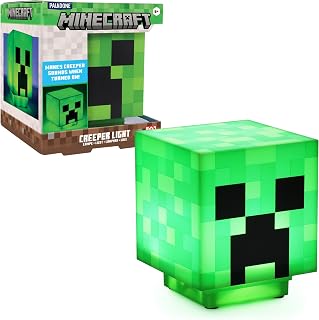 Paladone Minecraft Creeper Light with Official Sounds - Licensed Desk Night Light for Kids Room & Gamer Decor