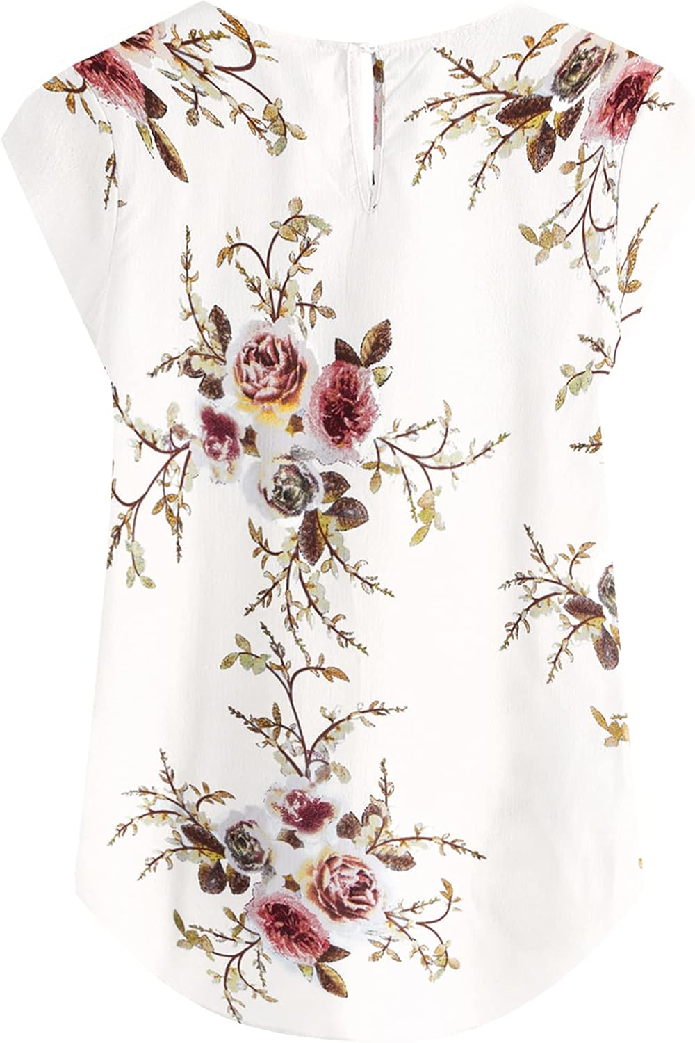 Milumia Women's Elegant Floral Print Petal Cap Sleeve Pleated Vacation Office Work Blouse Top - Image 3