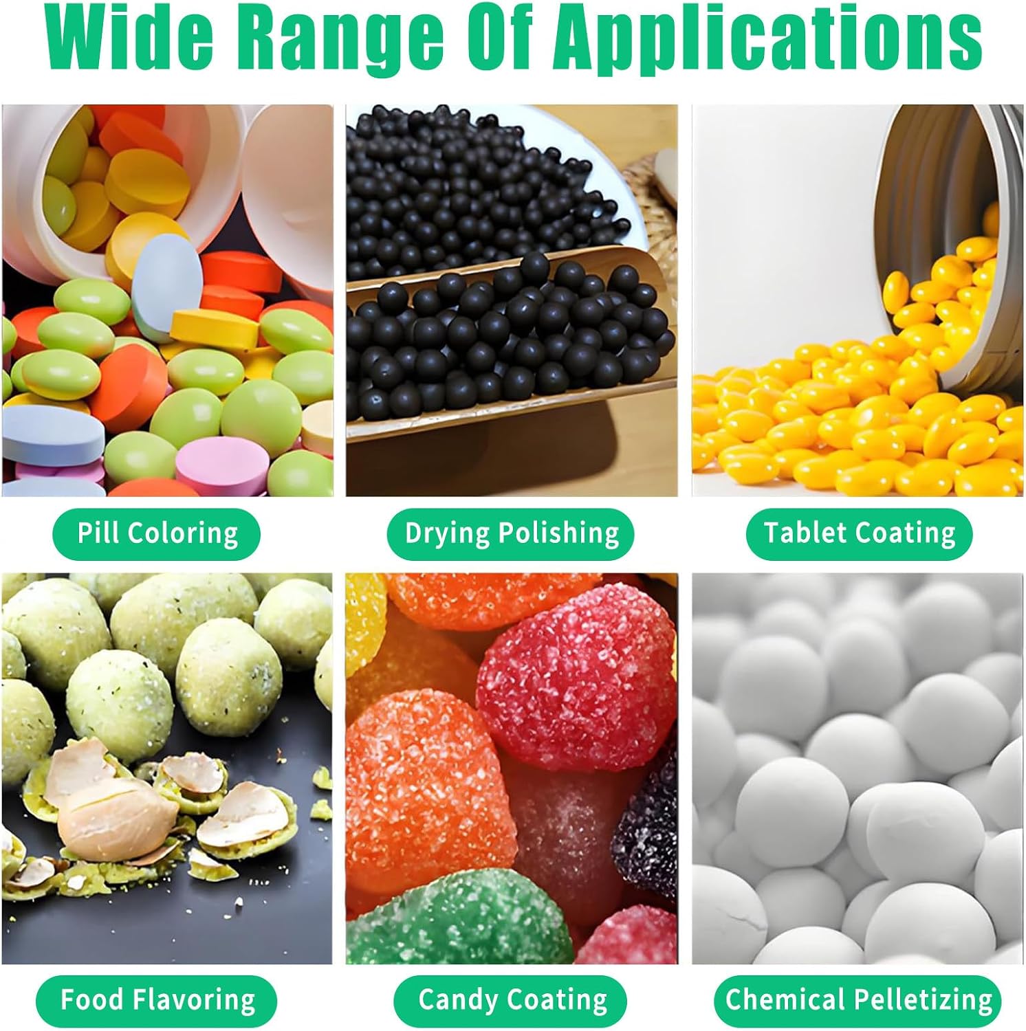 Sugar Coating Machine and Chocolate Coating Machine, 3-5kg/h Capacity, Adjustable Speed 5-46r/min, for Candies Pills Pharmaceuticals Food Industry 220V