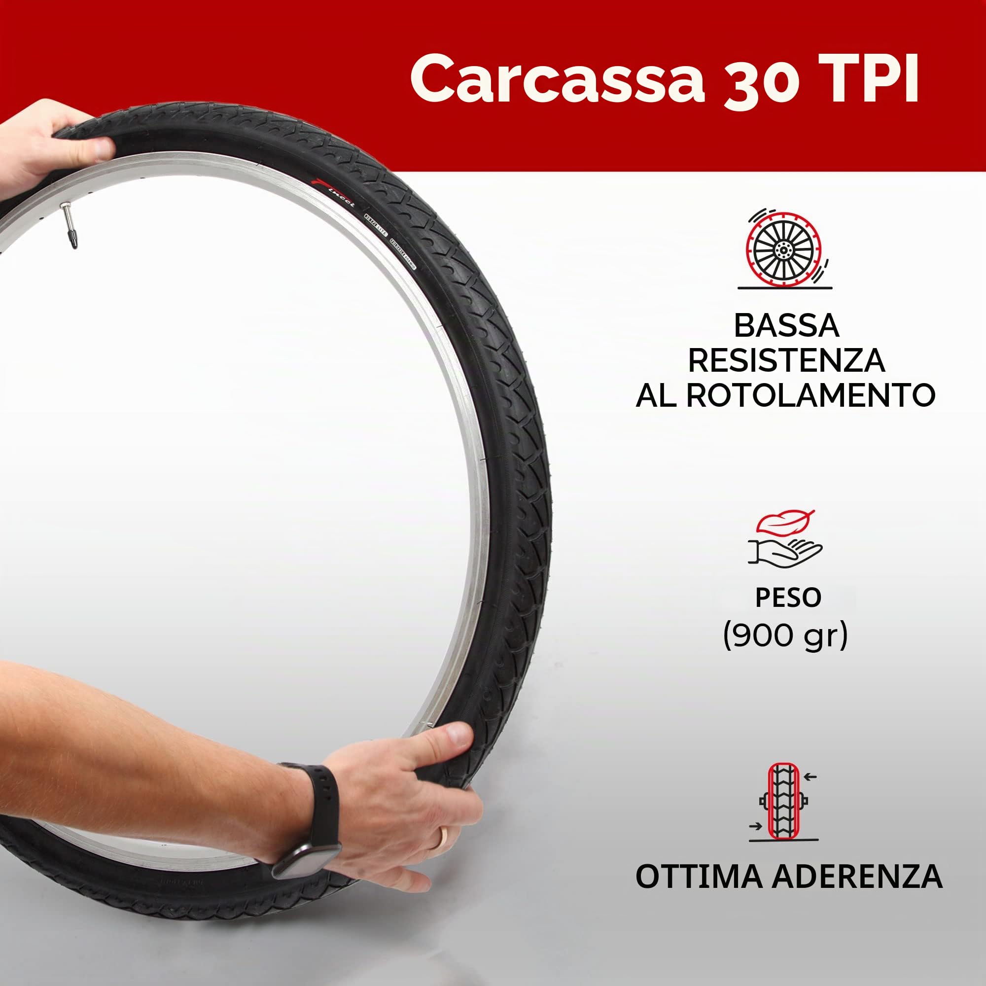Fincci 26x2.10 54-559 Copertone Pieghevole Slick 30TPI per Mountain Bike | Copertone Bici 26 x 2.10 con Carcassa 30TPI e Pressione 40-60 PSI per un Ottimo Controllo su Vari Terreni - Set da 2