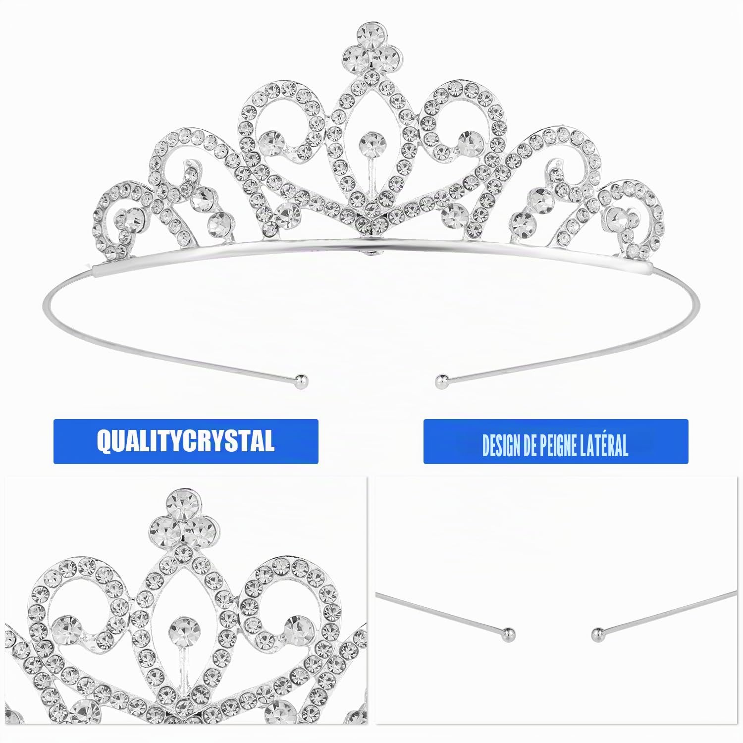 LUTER 6pcs Couronne Rose Princesse, Diadème Cristal Diadème en Cristal pour Femmes Diadèmes de Princesse pour les Filles Anniversaire Fête Mariage Bal Pageant