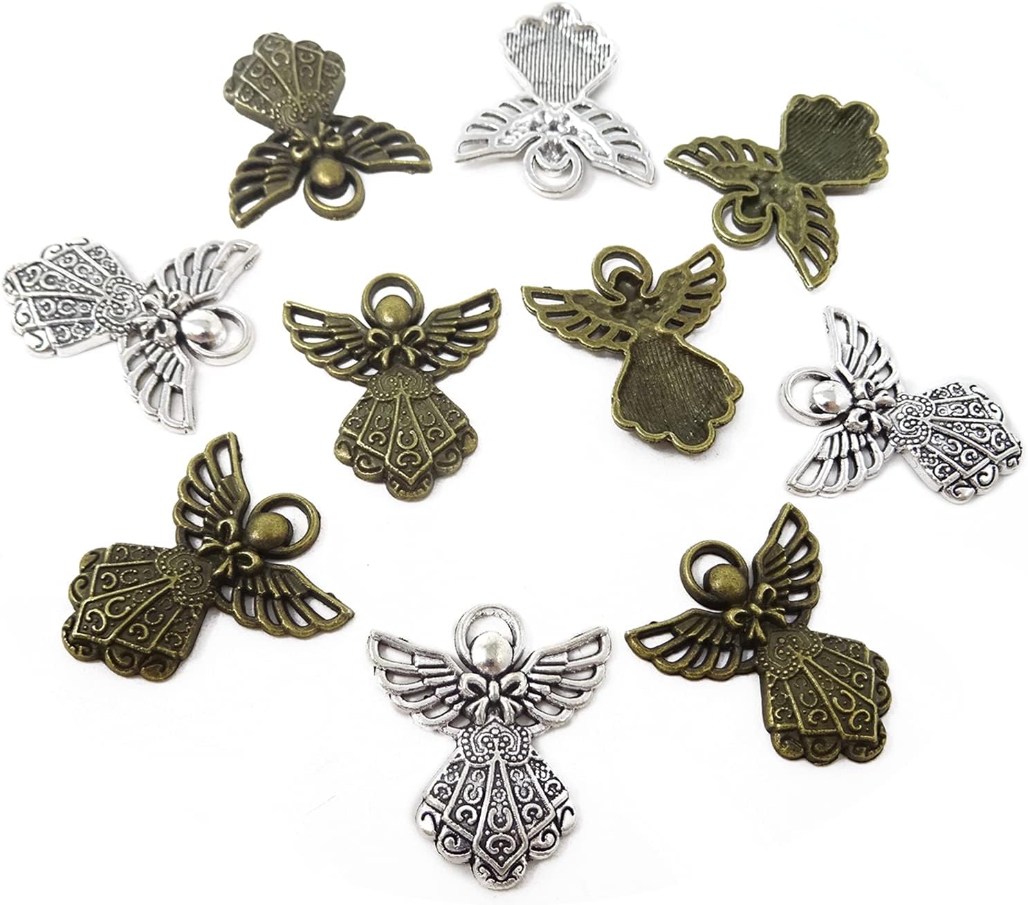 Honbay 40PCS Antique Alloy Angel Charms Pendant Angel Ornaments for Necklaces, Bracelets, Earrings, Jewelry Making and DIY Crafts - Image 8
