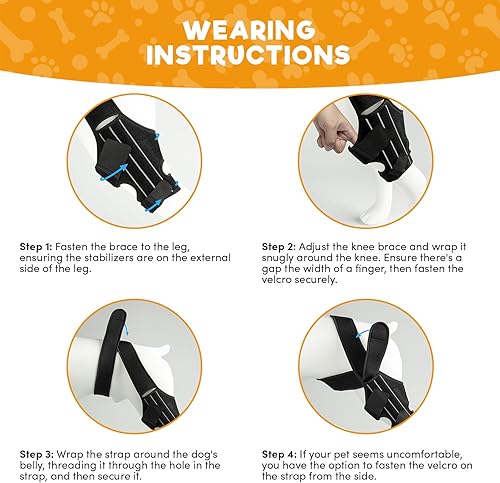 Miniatura 5 de BENCMATE Rodillera ajustable para perro, diseño universal para las cuatro extremidades, soporte de pierna trasera de ACL de perro, soporte CCL para