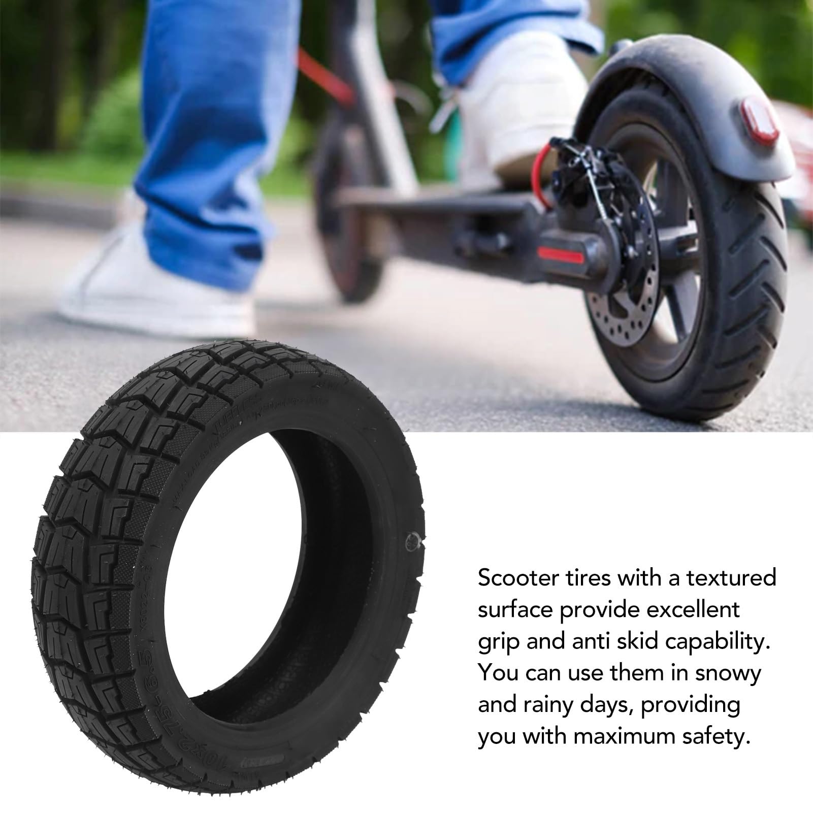Tire de Scooter électrique, 10x2, 75-6, 5 Rubber sans Glissement de Scooter à Vide de