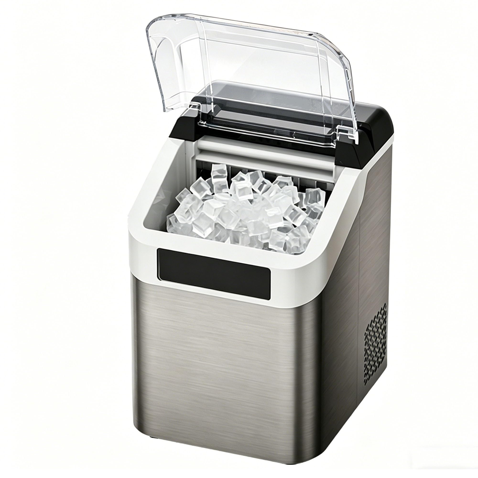 Tisch-Eiswürfelmaschine, Tragbare Eiswürfelmaschine, 30kg/Tag, Intelligentes Display, Auto-Reinigung, für Kleine Partys, Schlafsäle, Camping(B)