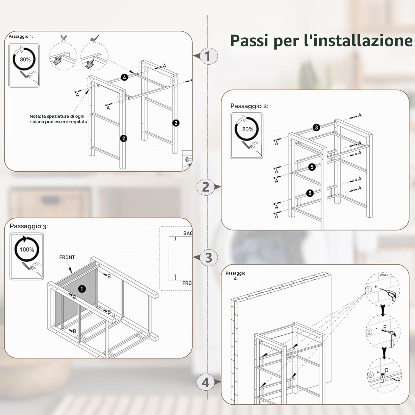 Scaffale per Lavatrice e Asciugatrice, Mobile Lavatrice Asciugatrice con 3 Altezze Regolabili, per Bagno, Balcone, Capacità di Carico 350 kg, 75 x 67 x 105 cm (Nero)