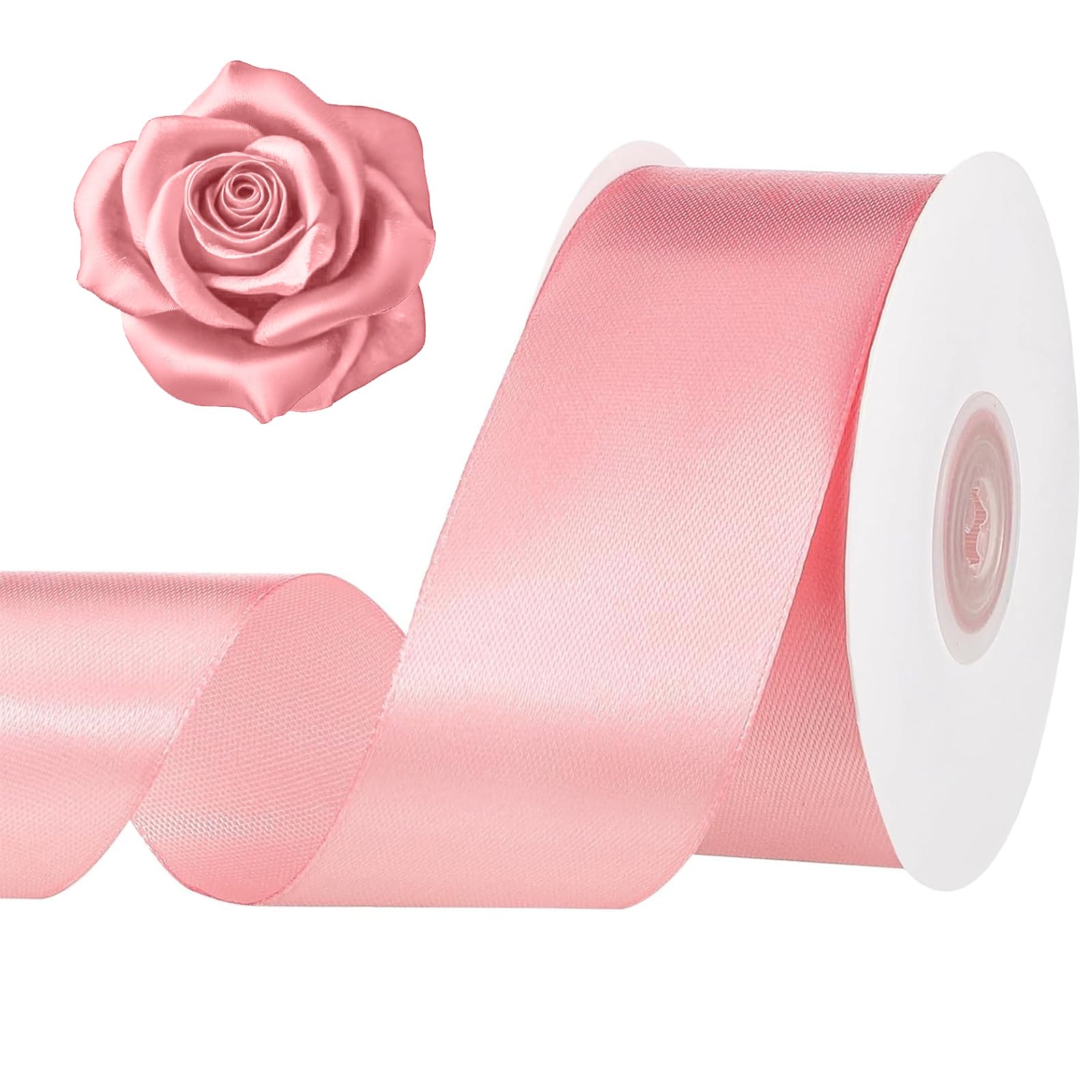 Snapklik.com : Pink Ribbon 1-1/2 Inch 30 Yards Pink Satin Christmas ...