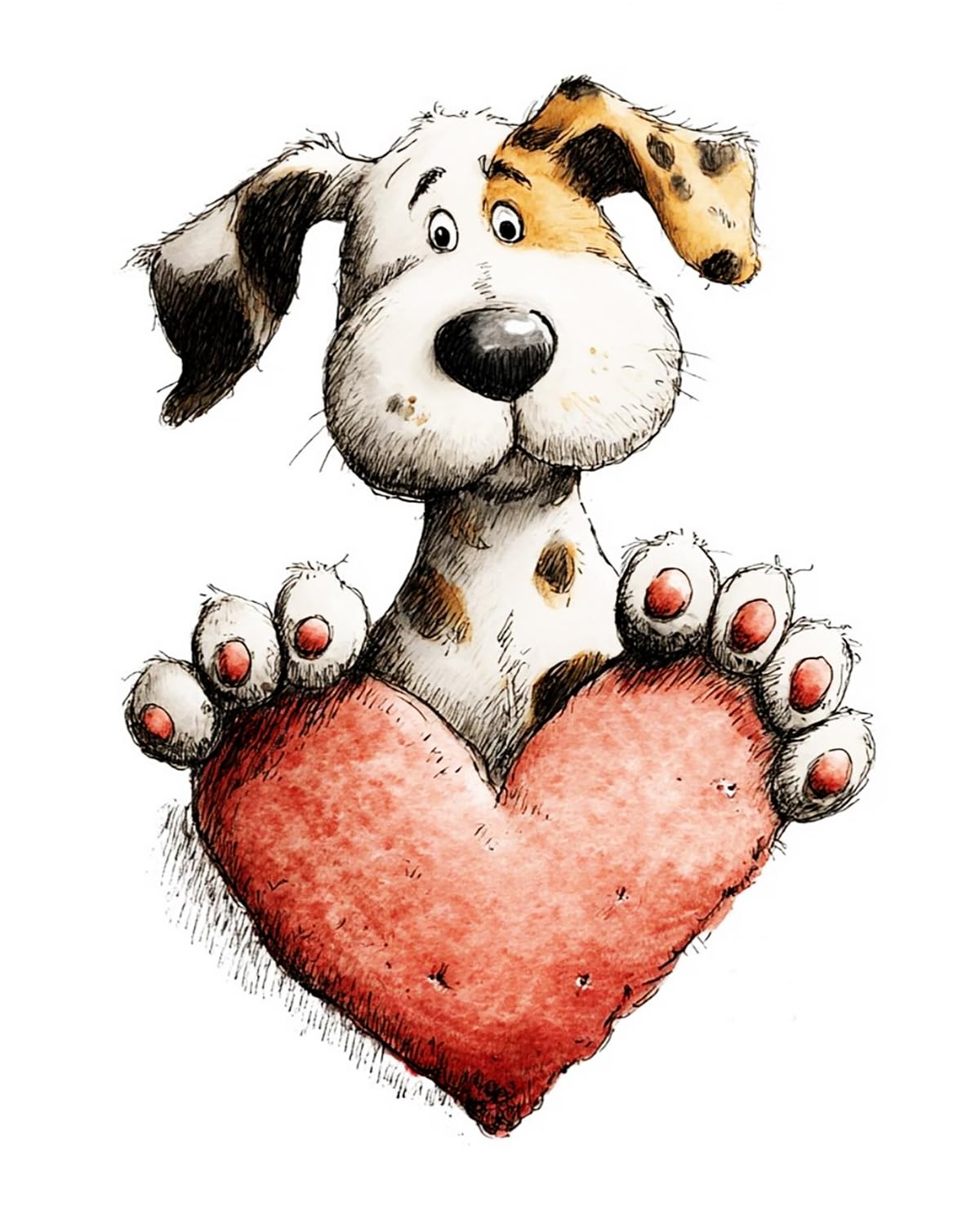 Liubaishi Multicolour Paint By Numbers For Adults, Heart-Shaped Puppy, 16X20 Inch Linen Canvas With Acrylic Paints And Brushes