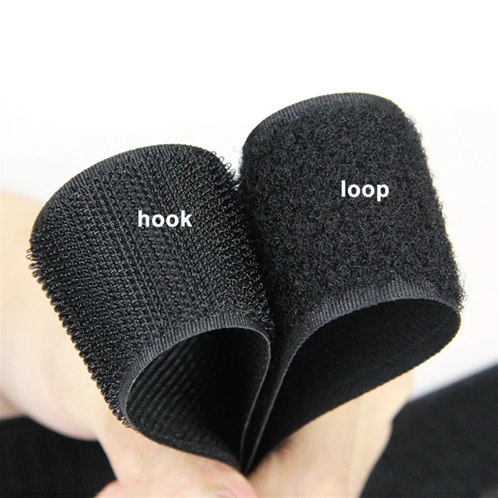 Cinta MáGica De Nylon Sujetadores de gancho y bucle no adhesivos en blanco y negro de 5M, cinta fuerte, cinta mágica de tela de nailon for accesorios de costura DIY, 16mm-150 Magic Loop Gancho Sticker