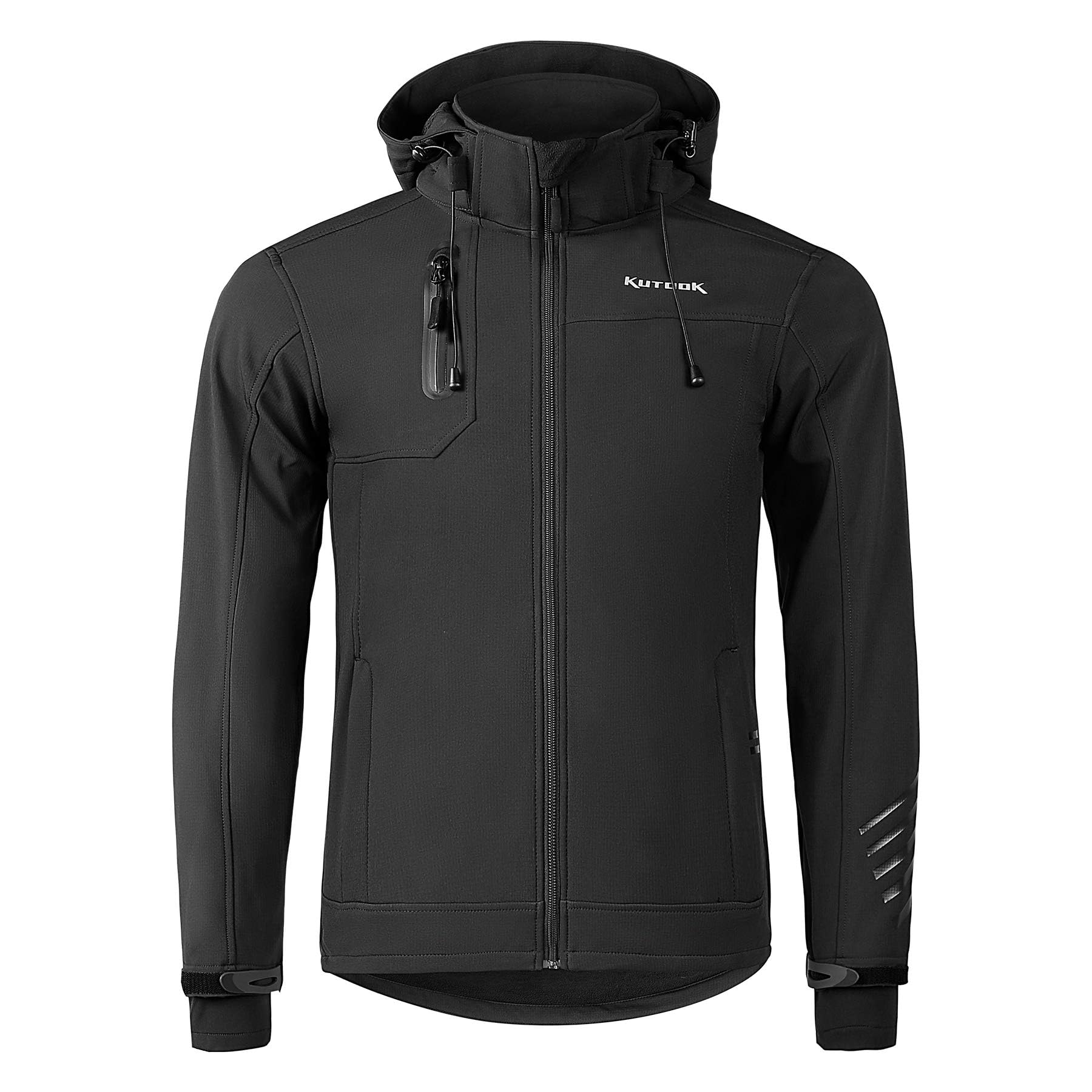 KUTOOK Giacca Softshell Impermeabile da Uomo con Cappuccio Giacca Trekking Invernale per Montagna Arrampicata Escursionismo Sci Neve e Vita Quotidiana HC001
