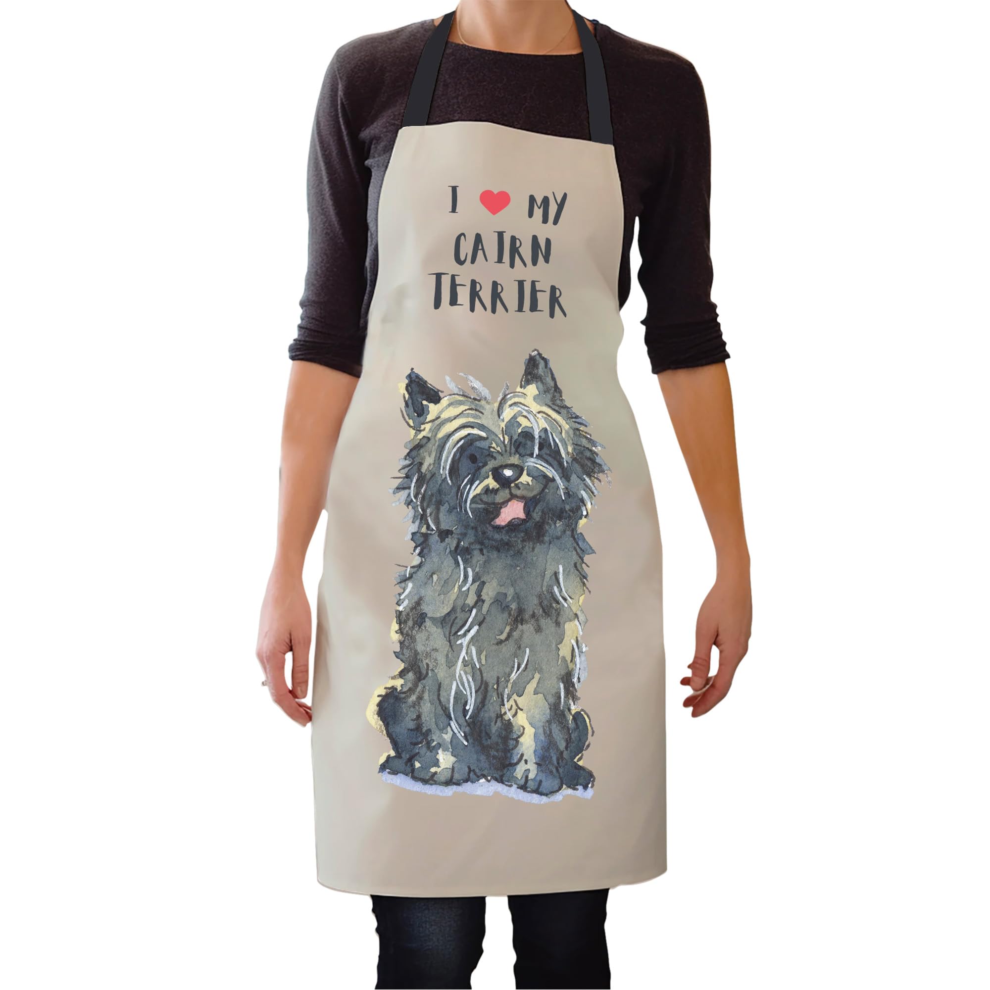 Image Industry Cairn Terrier Black Apron - Kitchen Apron - Cooking & Baking - Dog Lovers - Dog Artwork