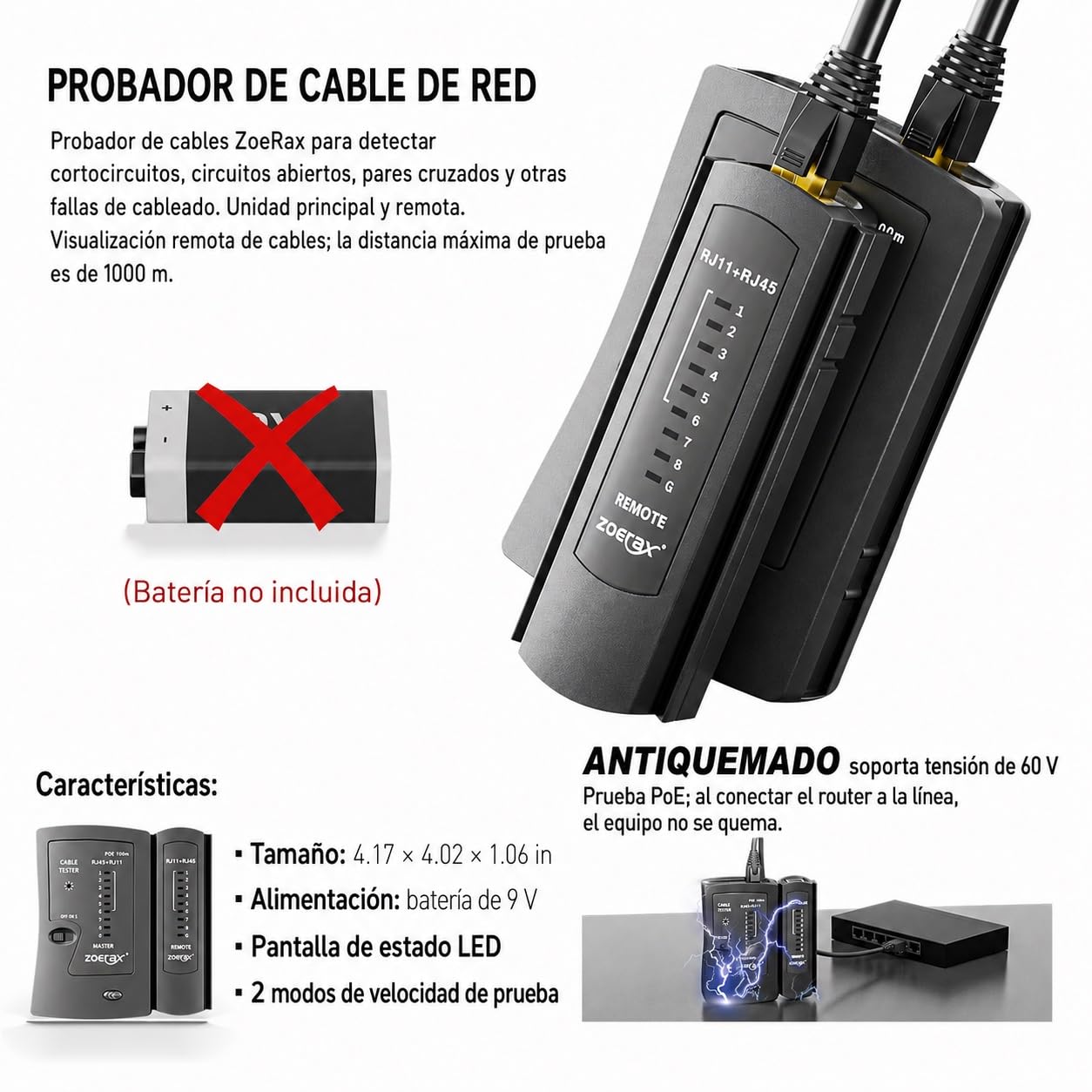 Kit de herramientas de red profesional RJ45 11 en 1 - Crimpadora RJ45, herramienta de punzonado 110/88, pelalacables, cortador, conectores y botas Cat6