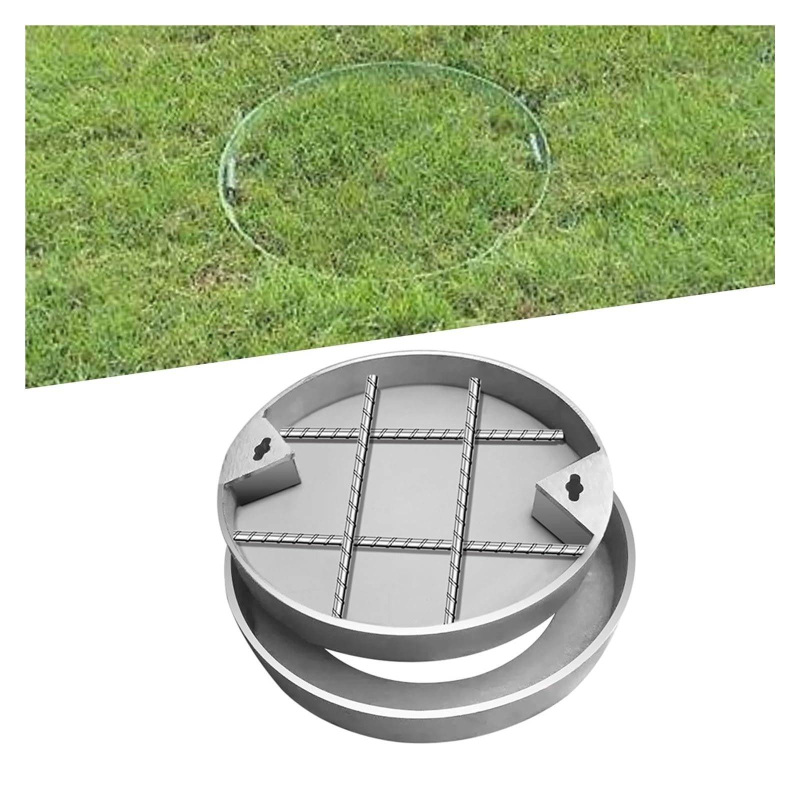 Pozzetto Circolare In PP 12x15 Cm Con Coperchio Ghisa - Per Valvole Interrate, Protezione Mandrino