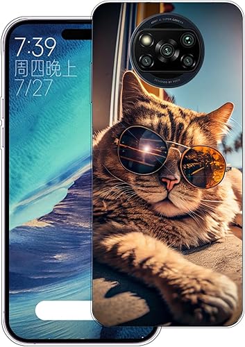 Funda compatible con Xiaomi Poco X3 Pro, funda transparente suave a prueba de golpes, silicona TPU, antiarañazos, patrón de arañazos (gato)