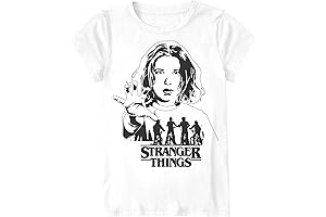 Stranger Things Girls Logo Shirt - Joyce Byers, Jim Hopper, Mike Wheeler & Eleven Tee