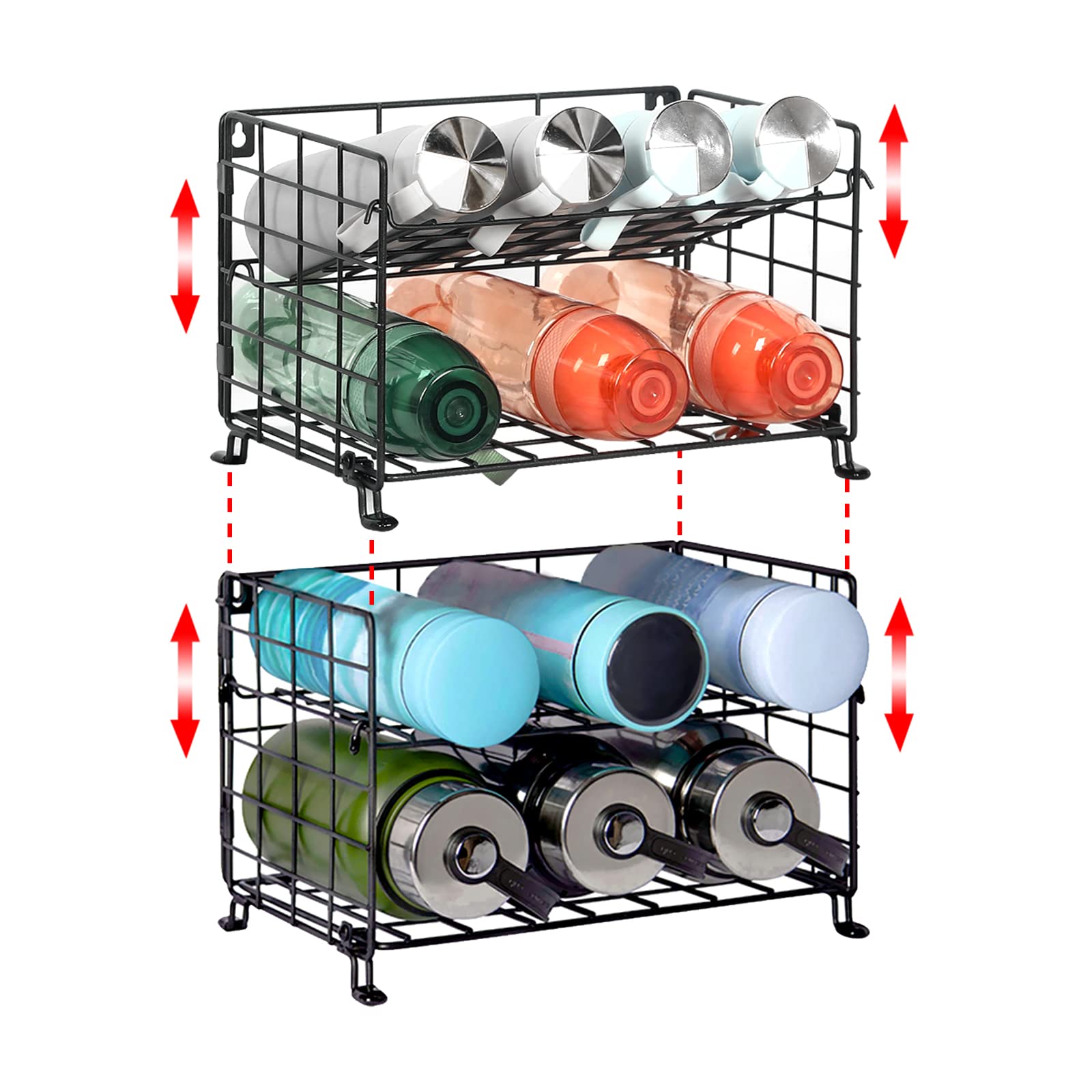 Buy JKsmart Adjustable Water Bottle Organizer,4Tier Walled Water