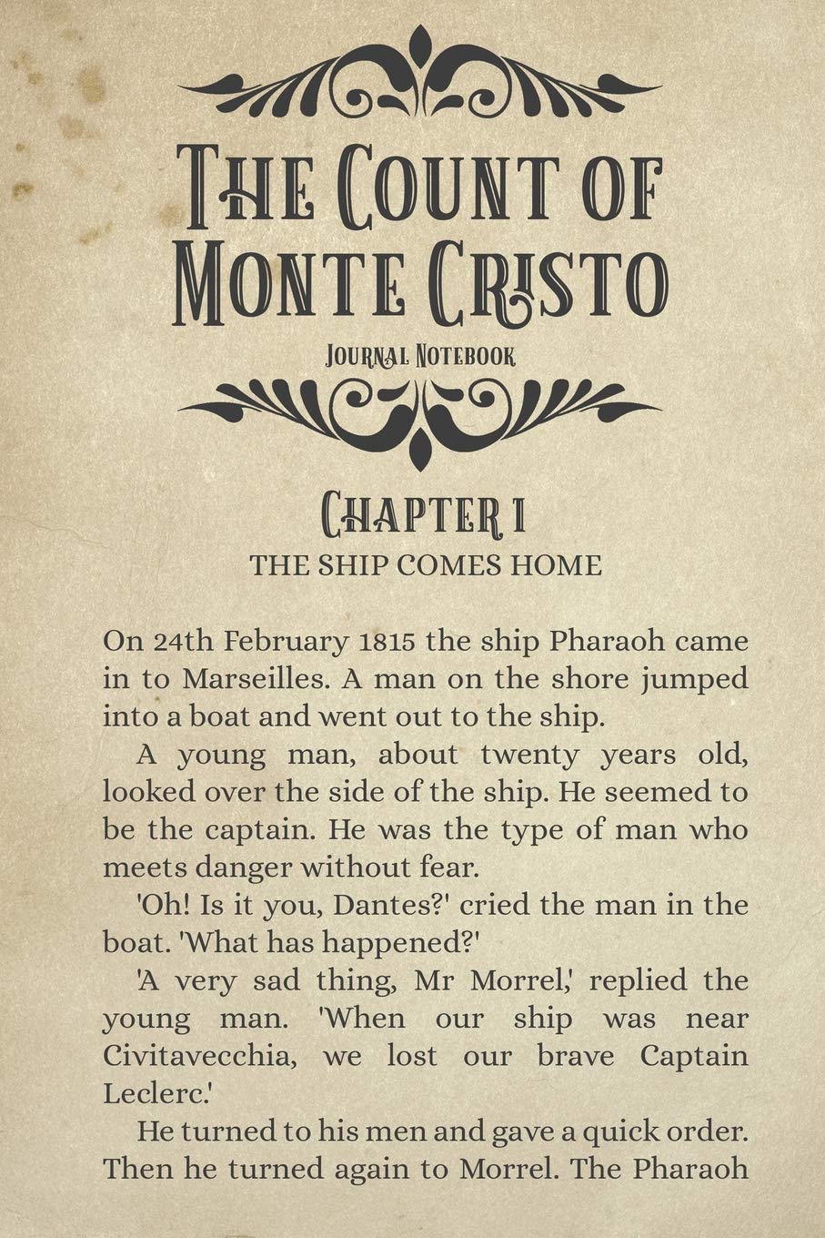 The Count Of Monte Cristo Journal Notebook: (Spanish Novel Diary 6x9)