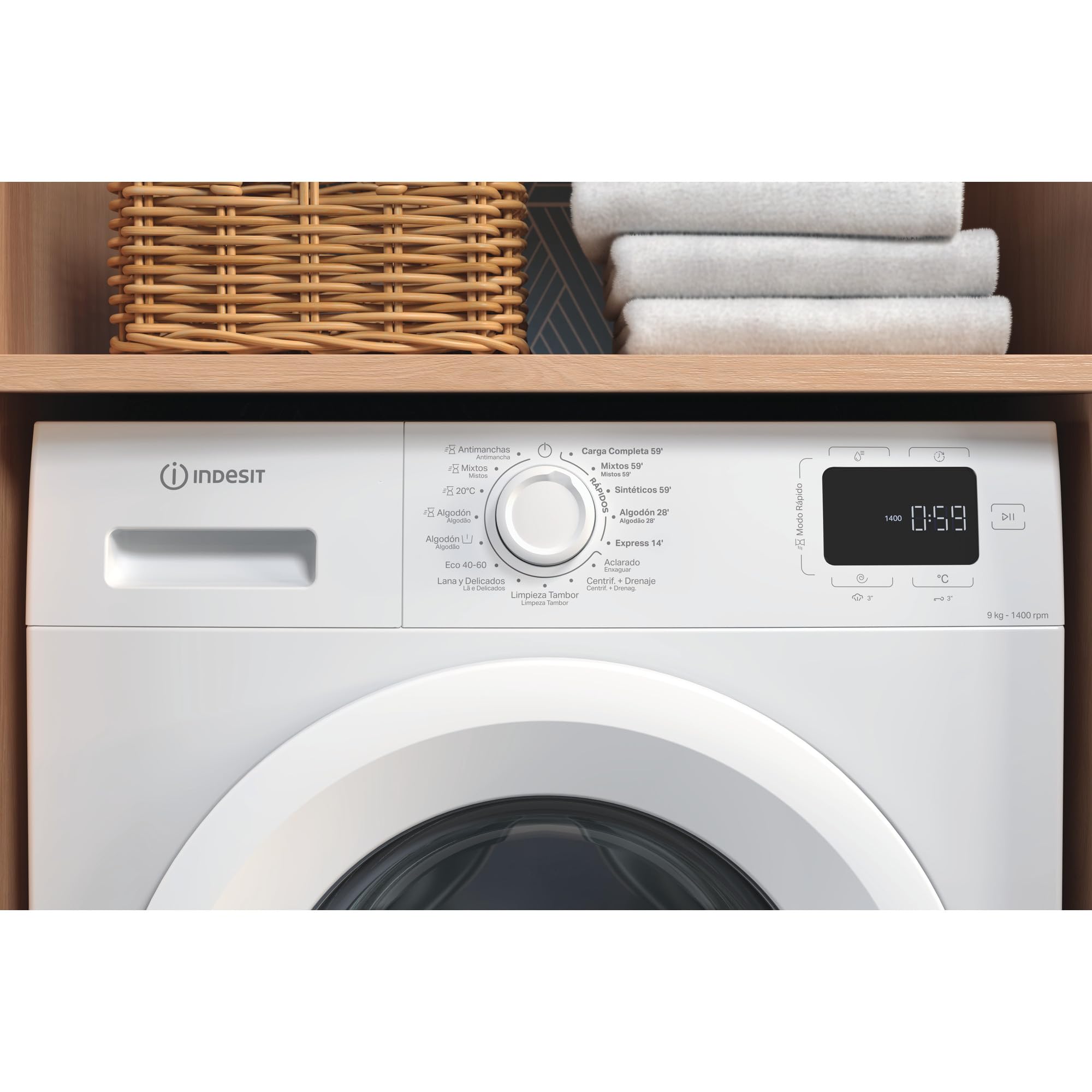 Indesit - Lavadora de libre instalación y Carga Frontal (9Kg) IM 964 MY TIME SPT