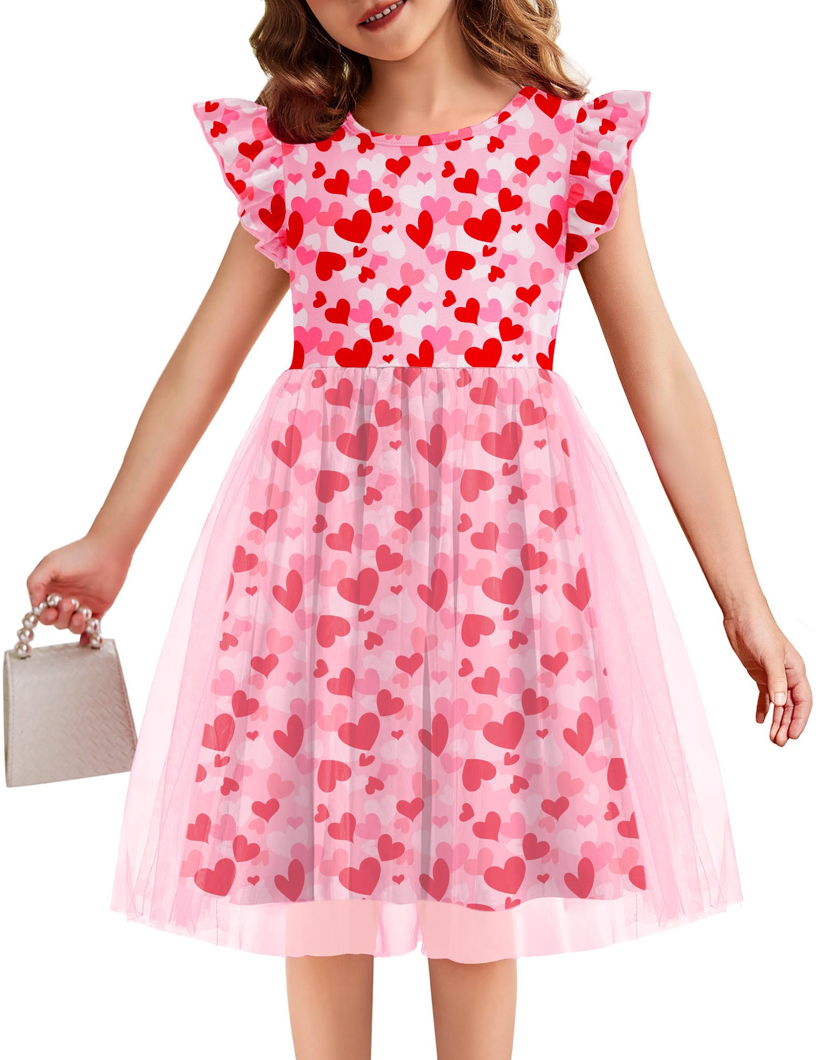 Flypigs Toddler Tutu Dress Girls Ruffle Tulle Dresses Cute Summer Party Princess Sundress for 2-7Y