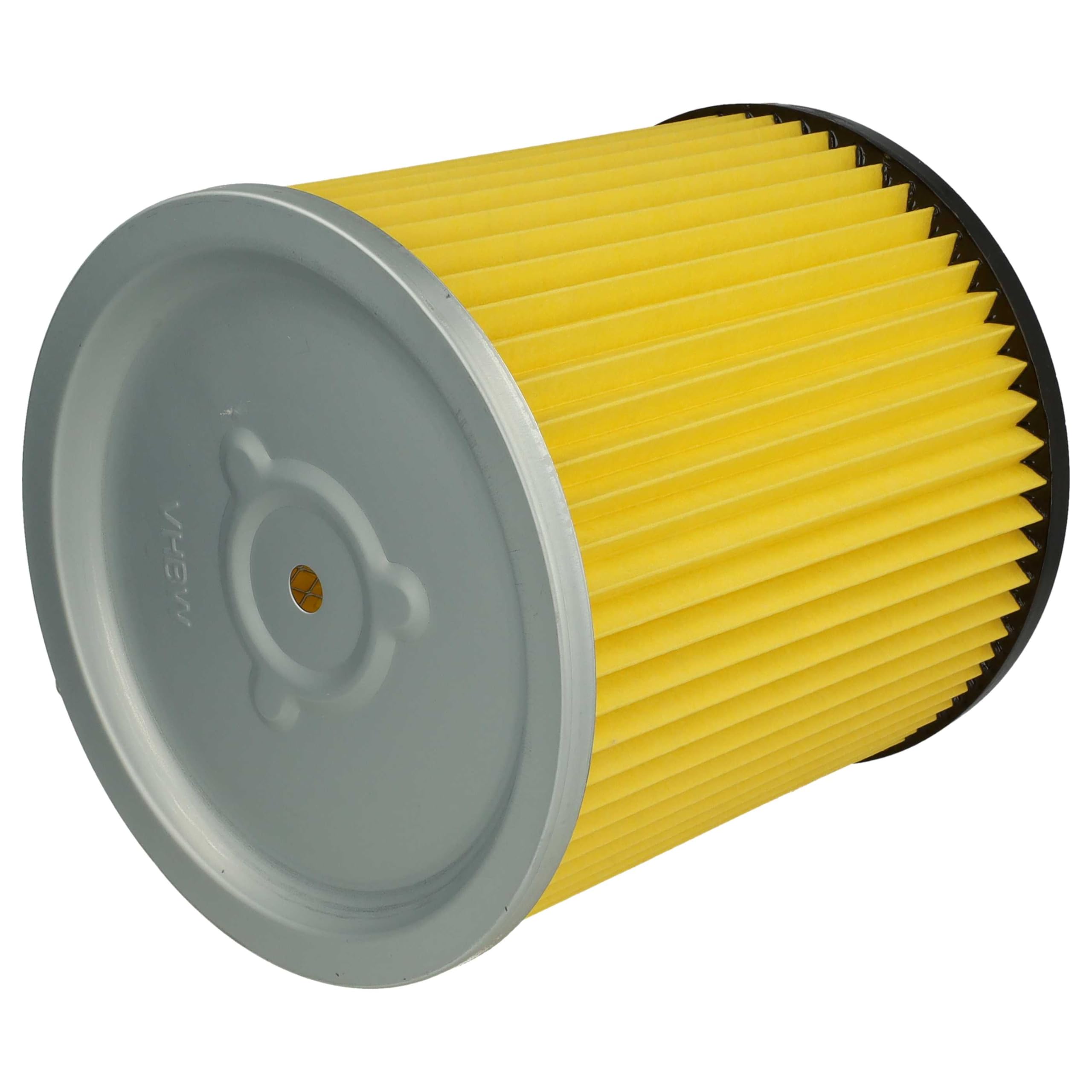 vhbw 8x filtro a pieghe piatte compatibile con Kärcher NT 301 (1.722-121.0), NT 351 aspirapolvere - giallo, lavabile
