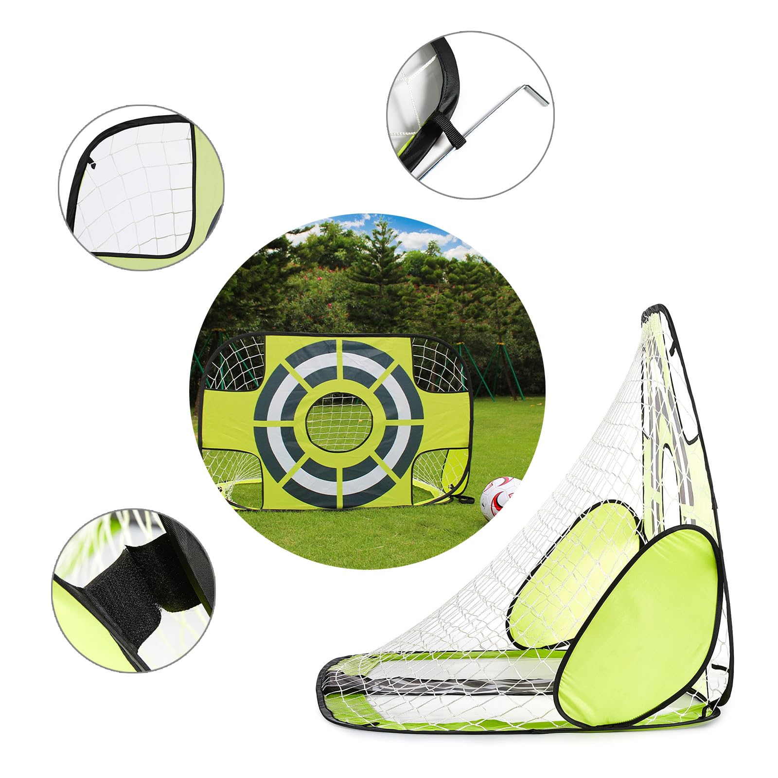 Shurhome Football Goal Poped Up Portable Football Net Goals Post Set for Kids Garden Training Equipment Indoor Outdoor