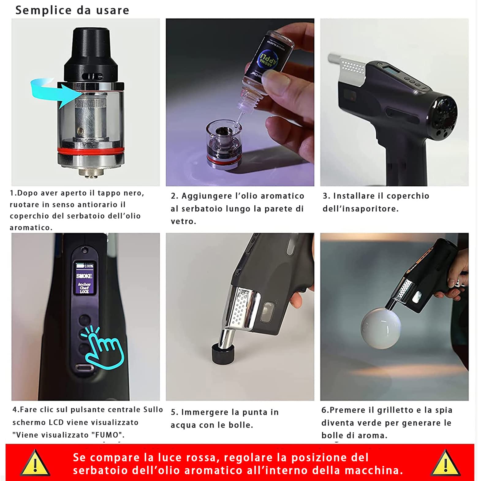 affumicatore cocktail pistola cocktail bolle di fumo pistola handheld food smoking Cavo di Ricarica USB con 5 essenze da 10 ml,Strumento Generatore di Fumo di qualità come barbecue, picnic