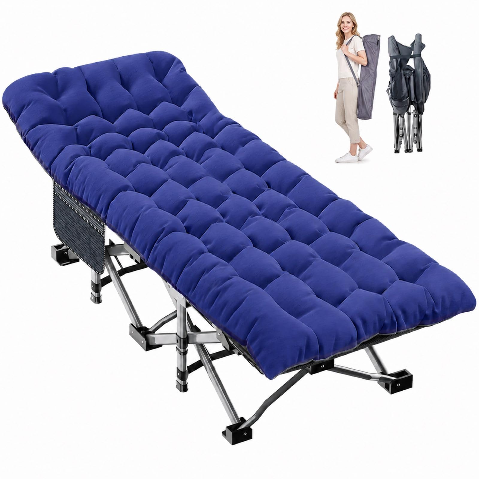 LILYPELLE Folding Camping Cot, Extra Wide Heavy Duty Sleeping Cots