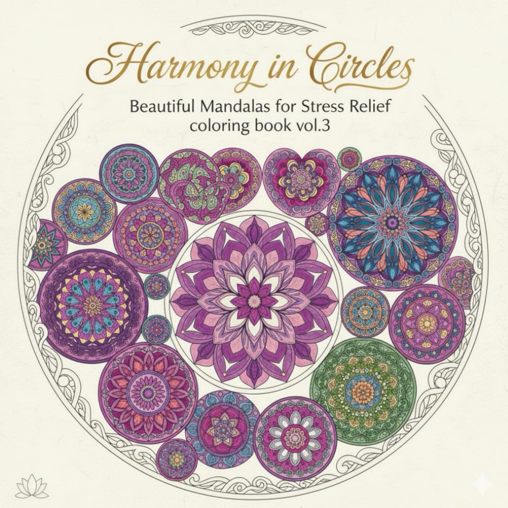 Harmony in Circles: Beautiful Mandalas for Stress Relief coloring book vol.3
