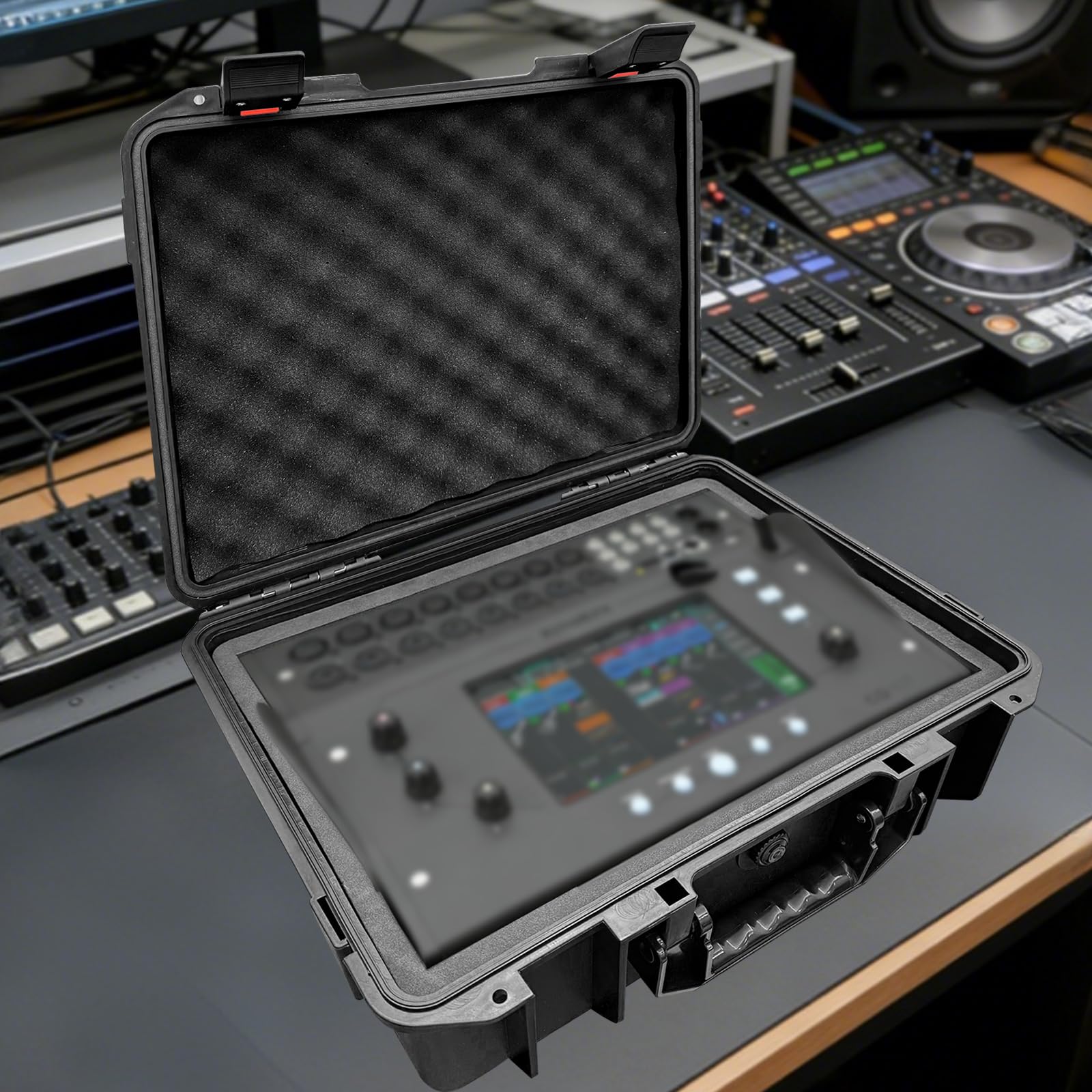 Custodia rigida da viaggio per mixer digitale Allen & Heath CQ-18T/CQ-12T, custodia rigida dotata di comoda maniglia con schiuma personalizzabile per mixer