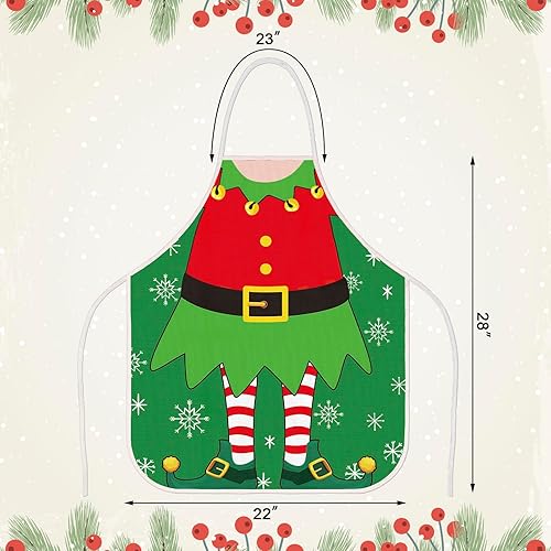 Miniatura 2 de SINORANGE Delantal de Navidad para niños y mujeres, cena de Navidad, fiesta, cocina, horneado, manualidades, limpieza de casa, cocina