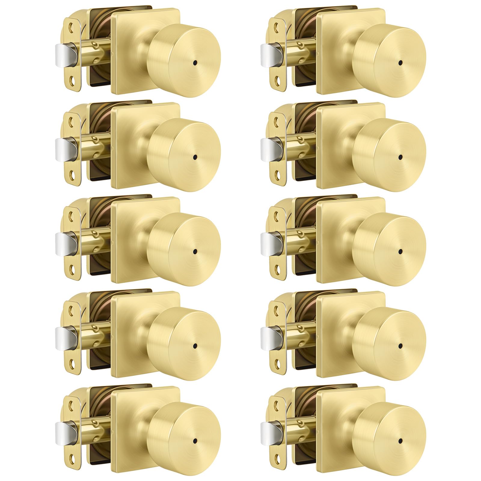 Black Door Knobs with Lock - 10 Pack -13