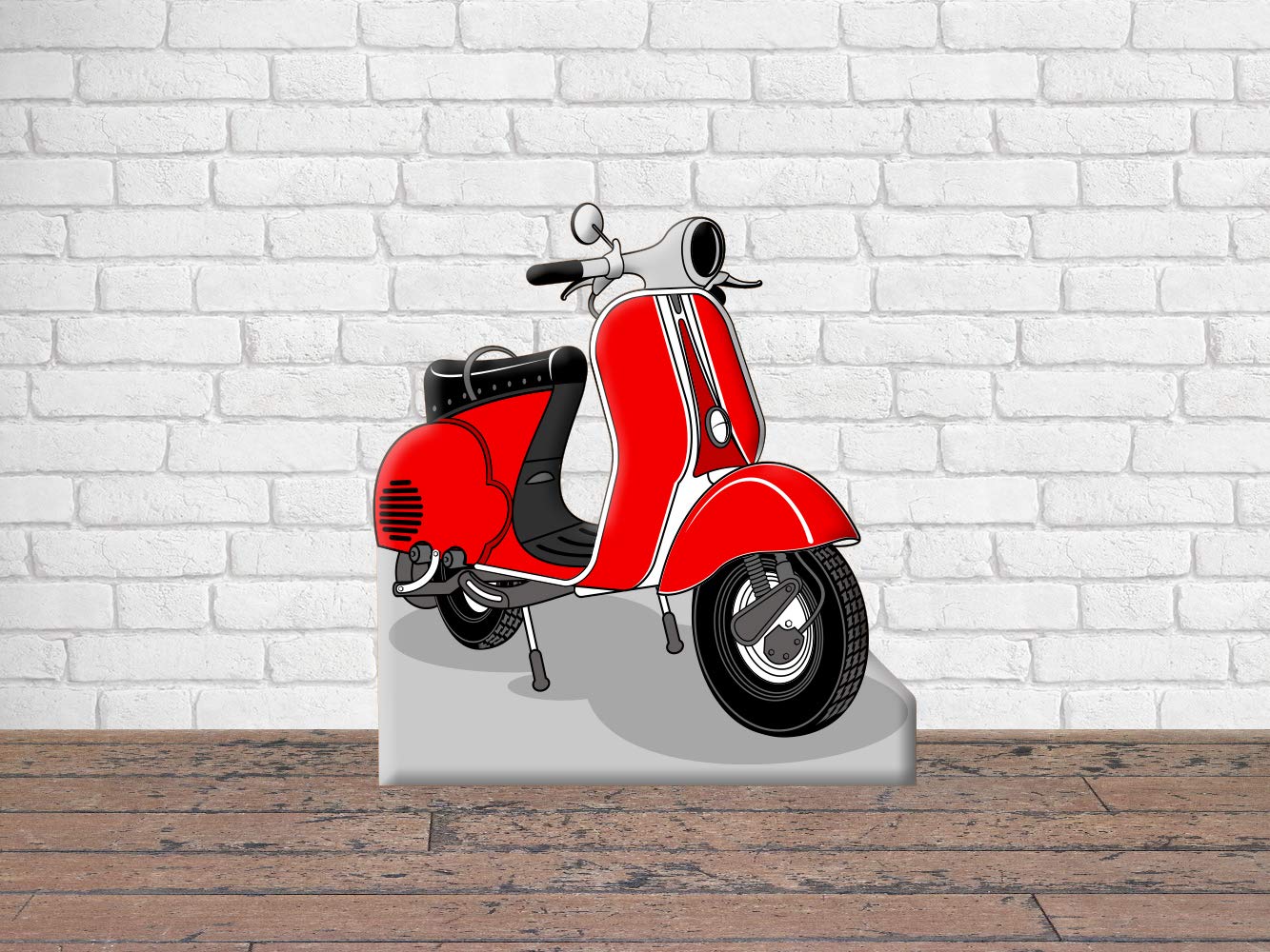 Oedim Photocall para Bodas en Cartón Moto Rojo 150x150cm | Photocall Moto Rojo | Photocall Económico y Original | Photocall Troquelado