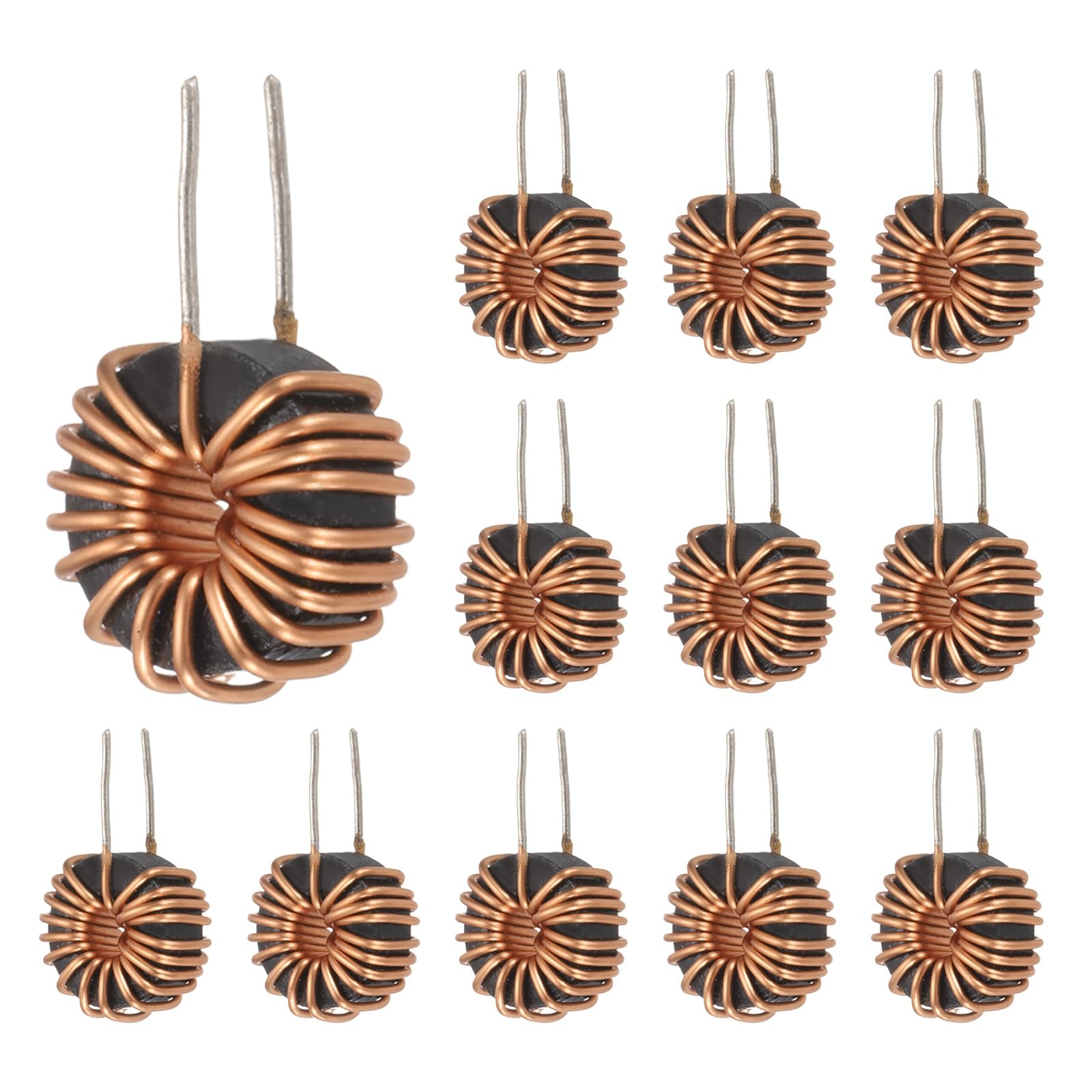 MECCANIXITY Lot de 12 bobines d'inductance toroïde 22 uH 5 A en fil de cuivre pour transformateurs, diamètre extérieur de 1,3 cm.