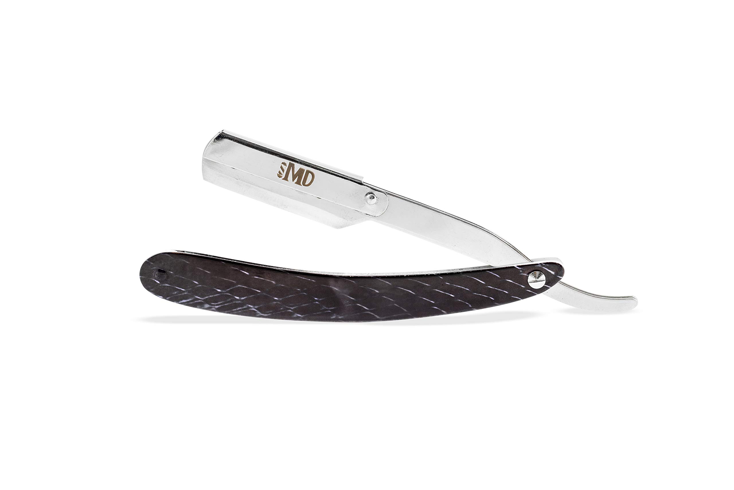 MD® Black Cobra Stainless Steel Shavette Style Straight Razor