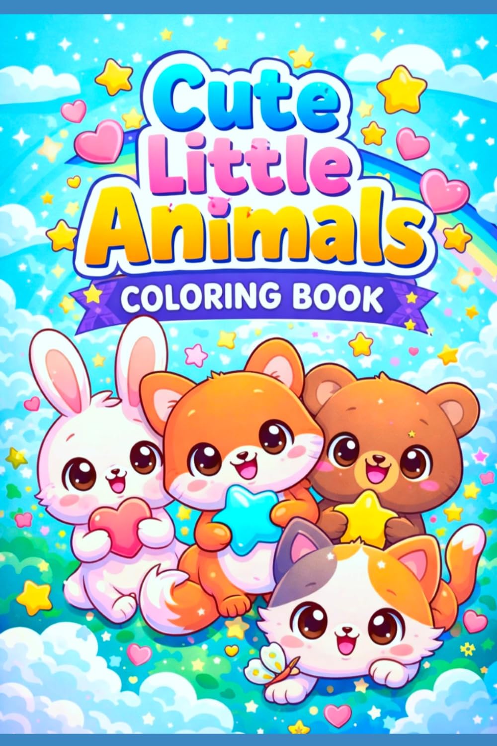 Cute Little Animals: Cute Little Animals coloring book for kids Ages 3-8 / 50+ Adorable Pages