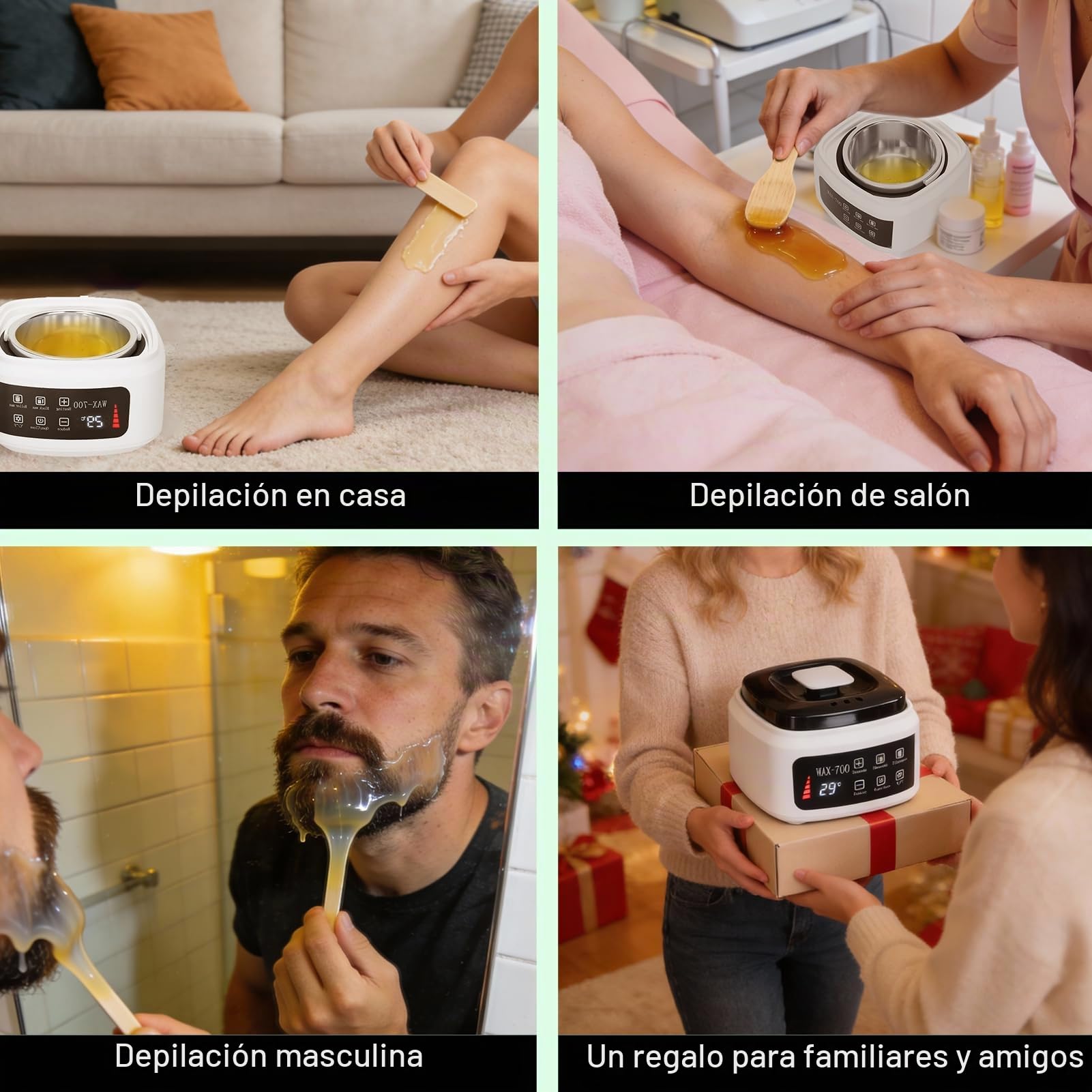 Calentador de Cera 500ml, Maquina de Cera Caliente, Profesional Control Automático de Temperatura, Máquina de Fusión de Cera, Calentador de Cera Para Depilación(EU)