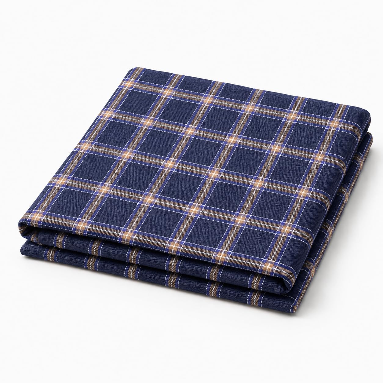texworks Shirt Fabric For Men | 100% Cotton | Unstitched | Dark Navy Blue | Classic Checks | Yarn-Dyed Shirting Material | 1.60m for Shirt (58" Width)-picture-22