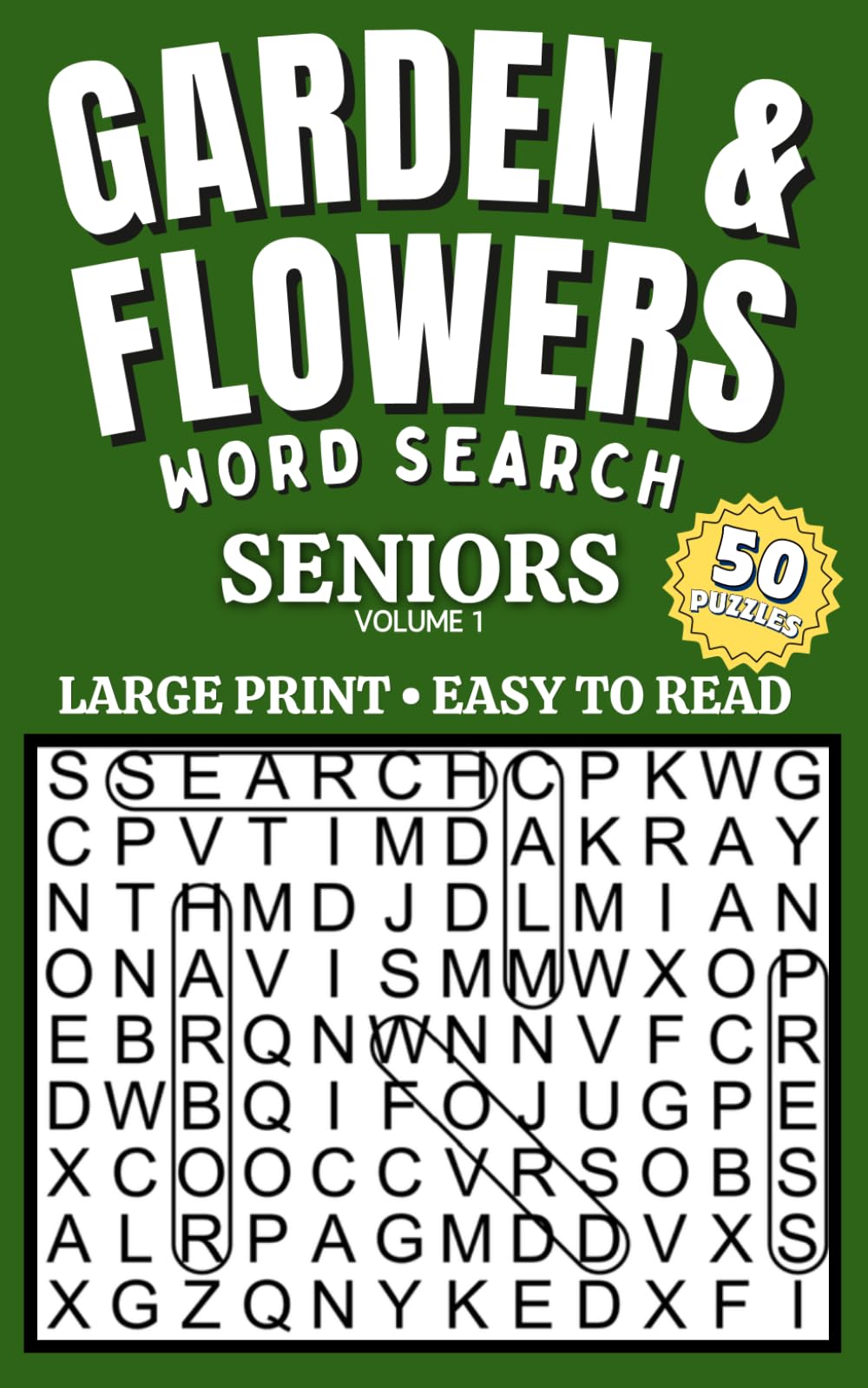 Garden & Flowers Word Search: Large Print Easy Puzzles for Seniors
