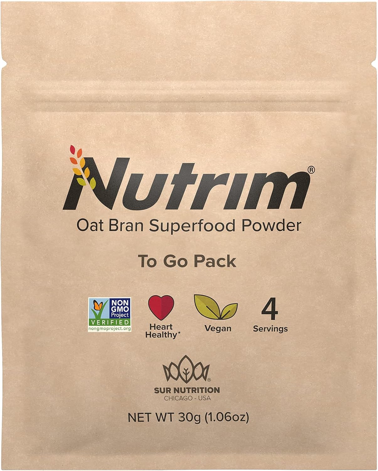 Nutrim Oat Bran Powder with 750mg Beta Glucan per Serving EasyMix Soluble Fiber
