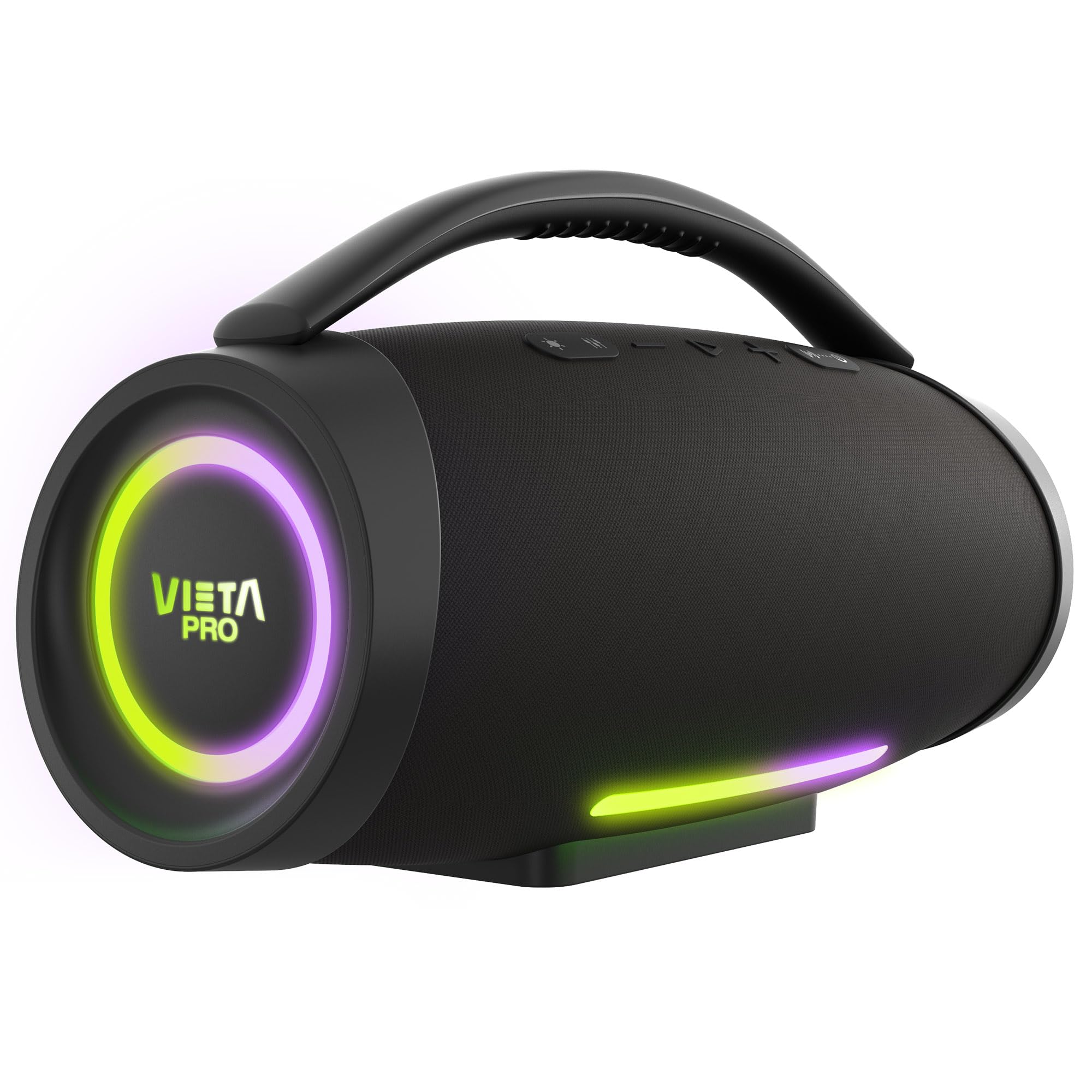 Vieta Pro Altavoz Bluetooth Potente de 150W Resistente al Agua, Batería 15h, Micrófono Integrado. Altavoz Grande Portátil Autoamplificado TWS, Aux-​In, USB-​C y Luces LED. Speaker Portátil Thunder 2