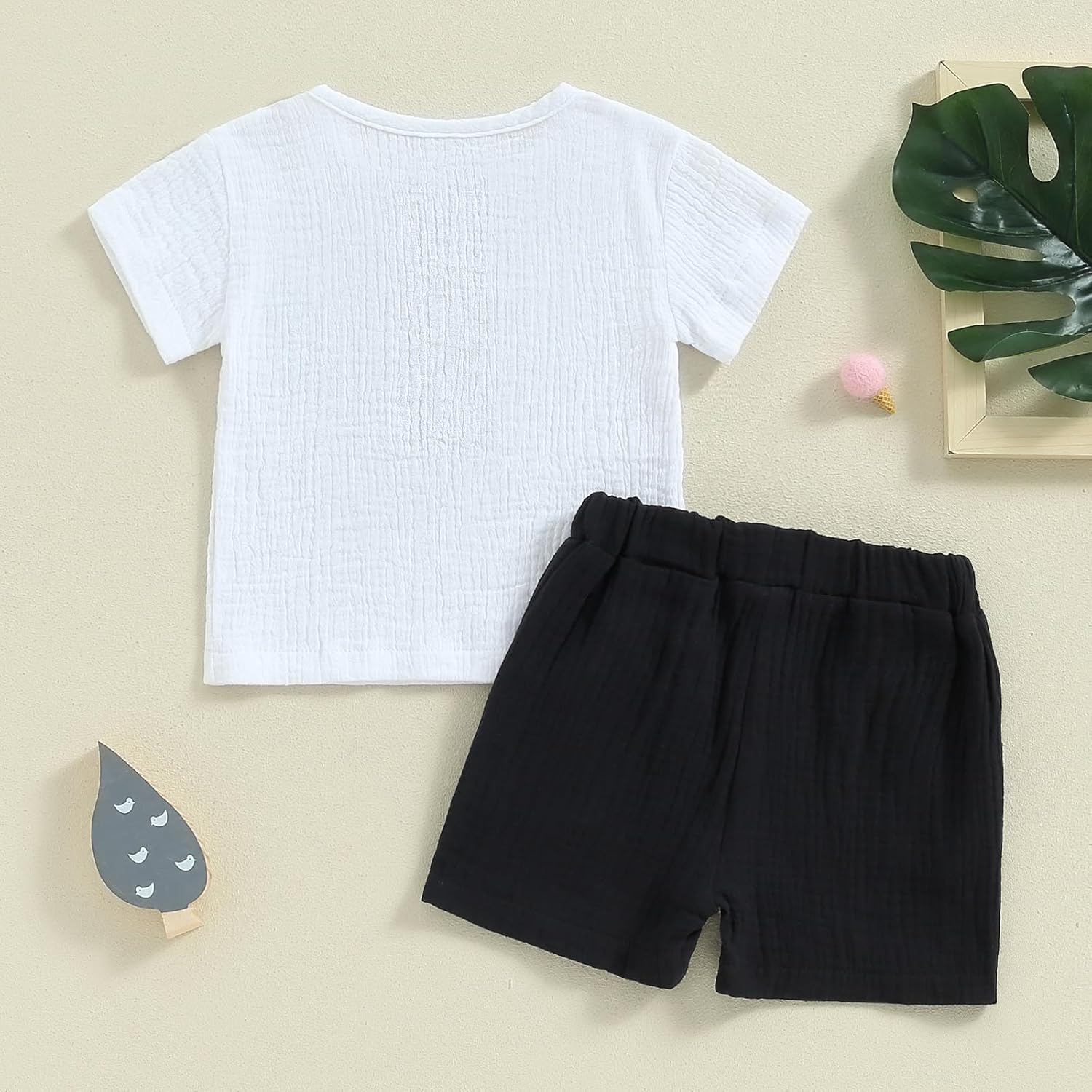 fhutpw Baby Boy Summer Outfits Henley Shirt Soft Pocket Short Sleeve Tops & Shorts Sets Infant 3 6 12 18 Months 2T Clothes - Image 3