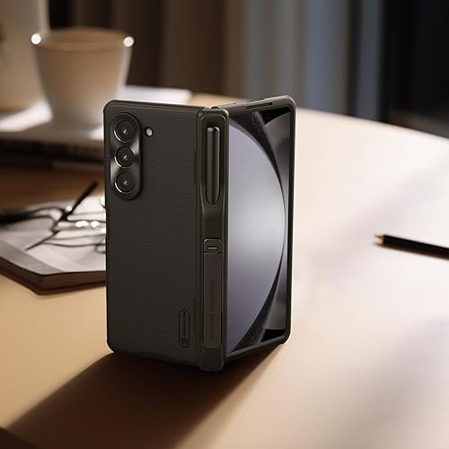Miniatura 8 de Nillkin Funda para Samsung Galaxy Z Fold 5 con soporte para bolígrafo S [soporte oculto] [protección de bisagra] Funda protectora delgada para Negro